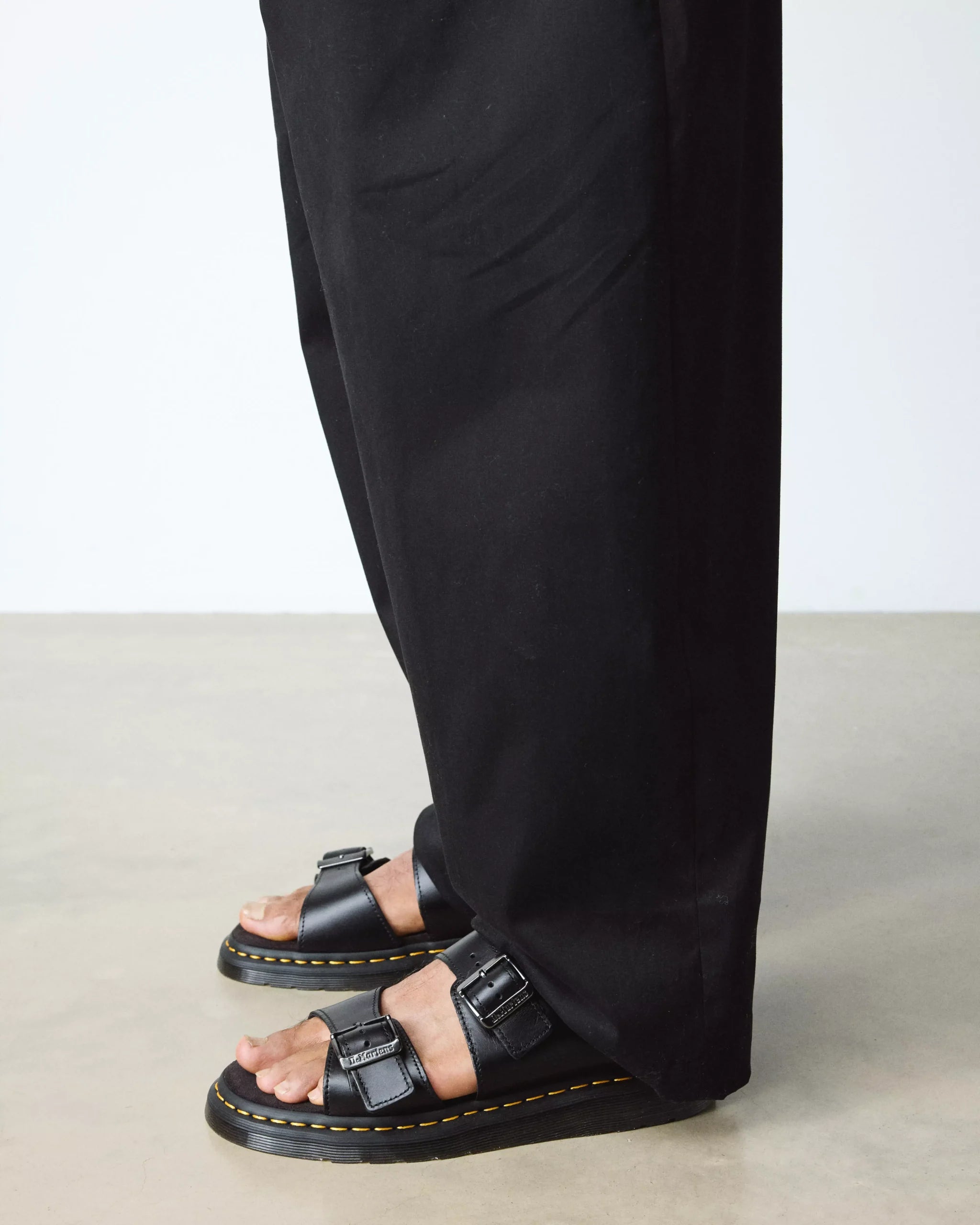 Josef Analine Leather Buckle Slide Sandals
