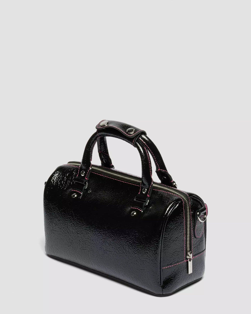 Top Handle Bag Distressed Patent Leather Bag