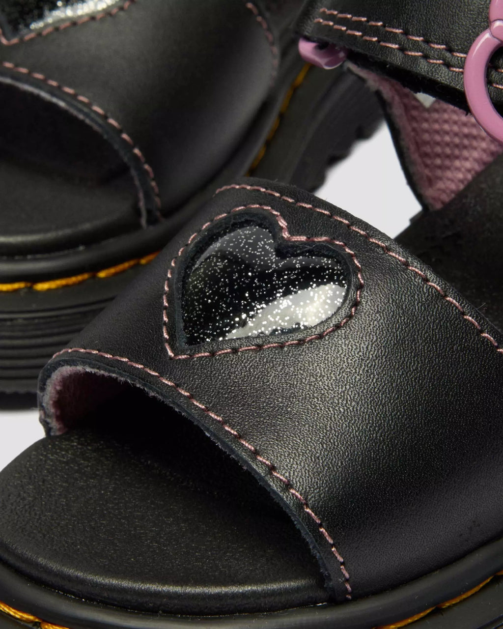 Toddler Marlowe II Glitter Heart Leather Strap Shoes