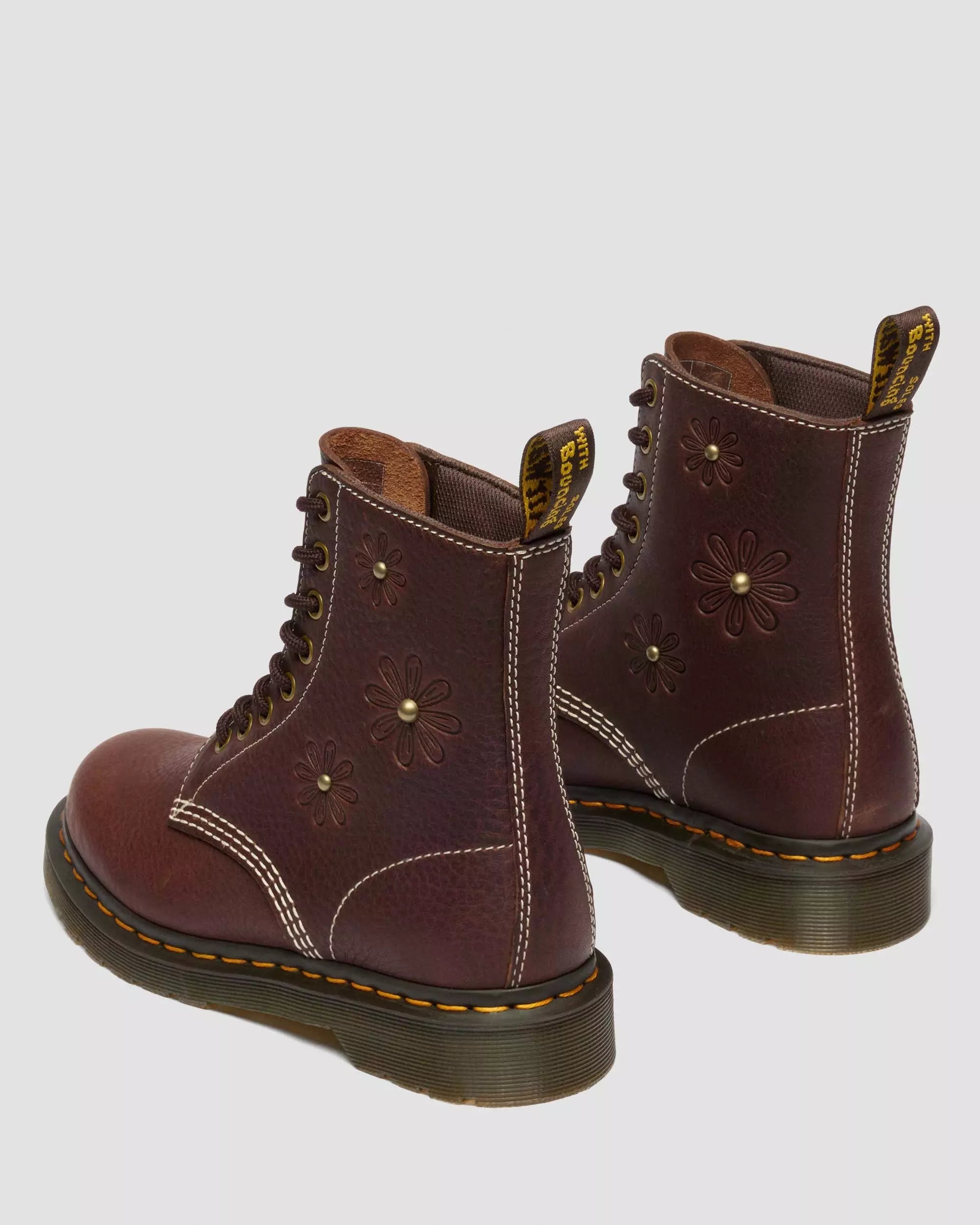 1460 Pascal Flower Grizzly Leather Boots