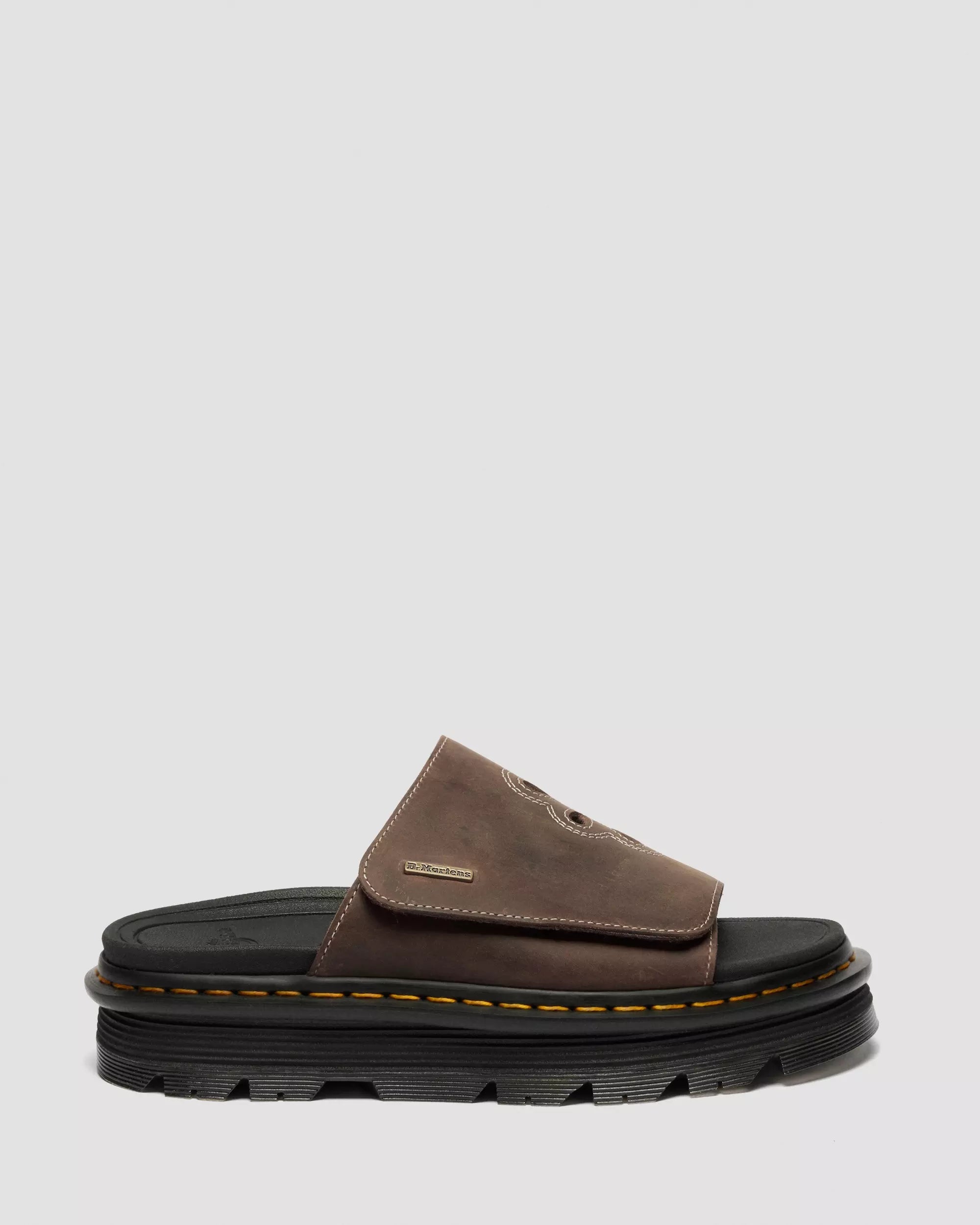 Zebzag Flower Slides Crazy Horse Leather Strap Platform Sandals