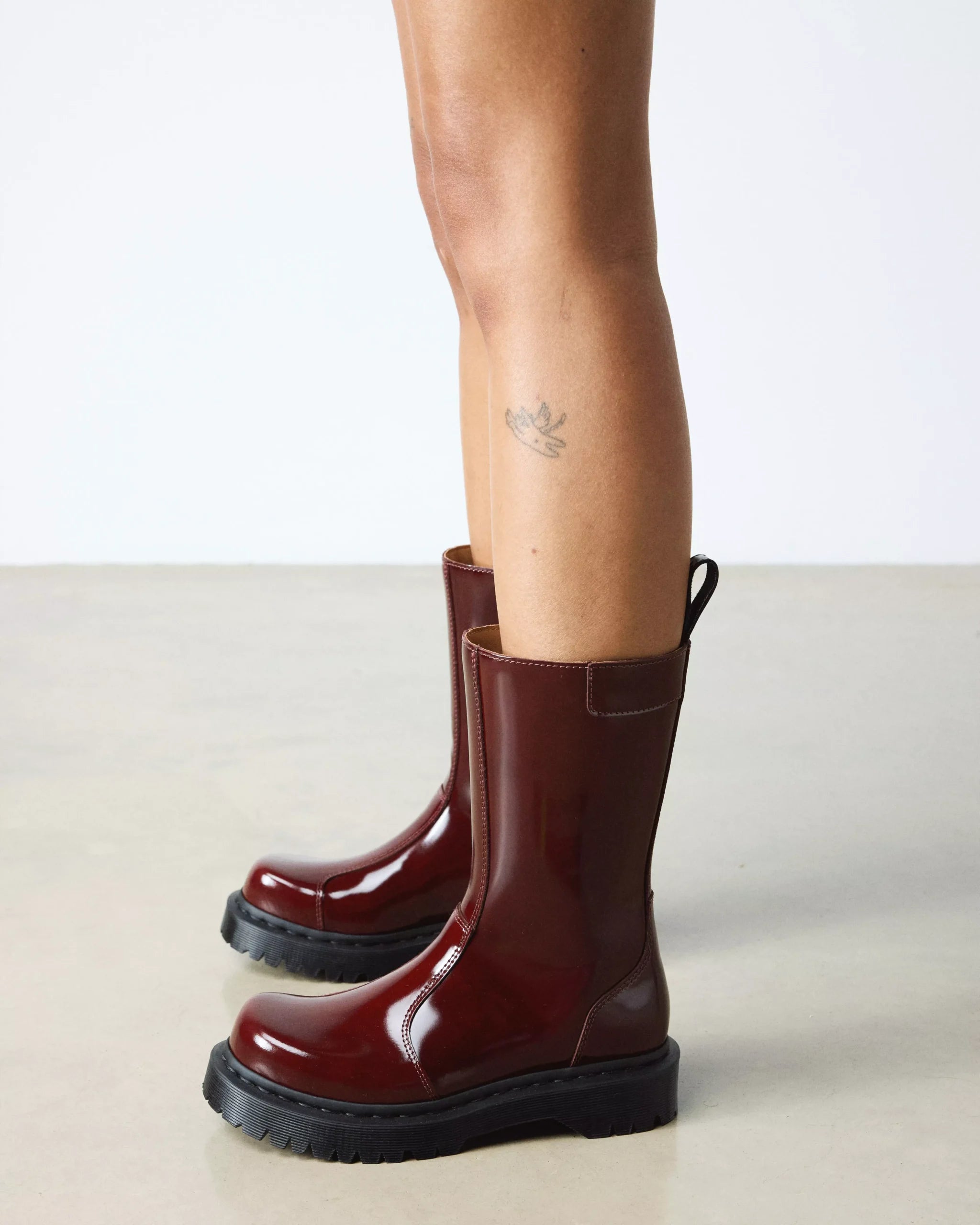 Rejena Lacquered Leather Boots