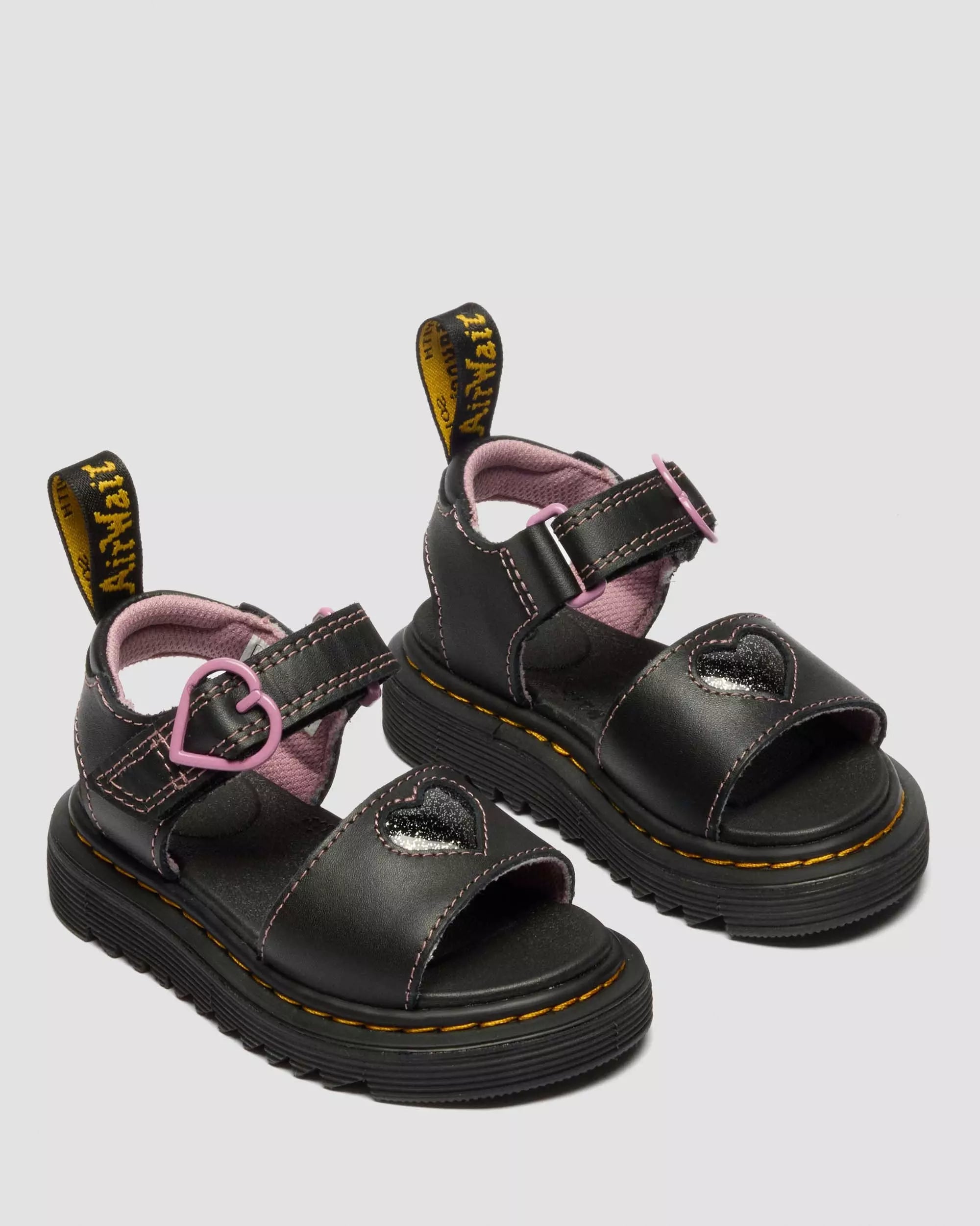 Toddler Marlowe II Glitter Heart Leather Strap Shoes