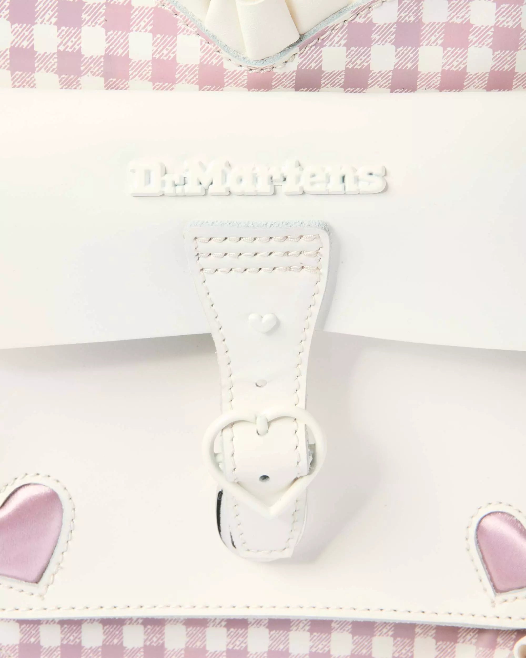HEART BACKPACK Frilled Gingham Leather Bag