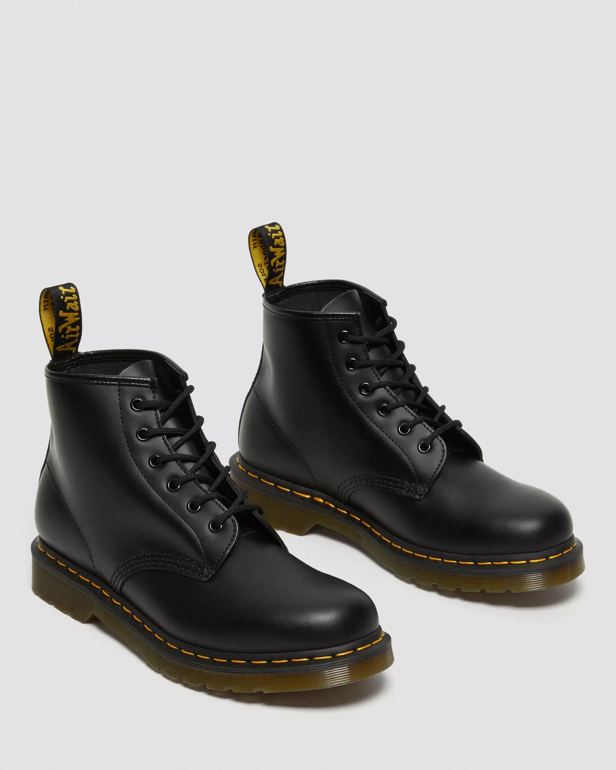 101 Yellow Stitch Smooth Leather Ankle Boots