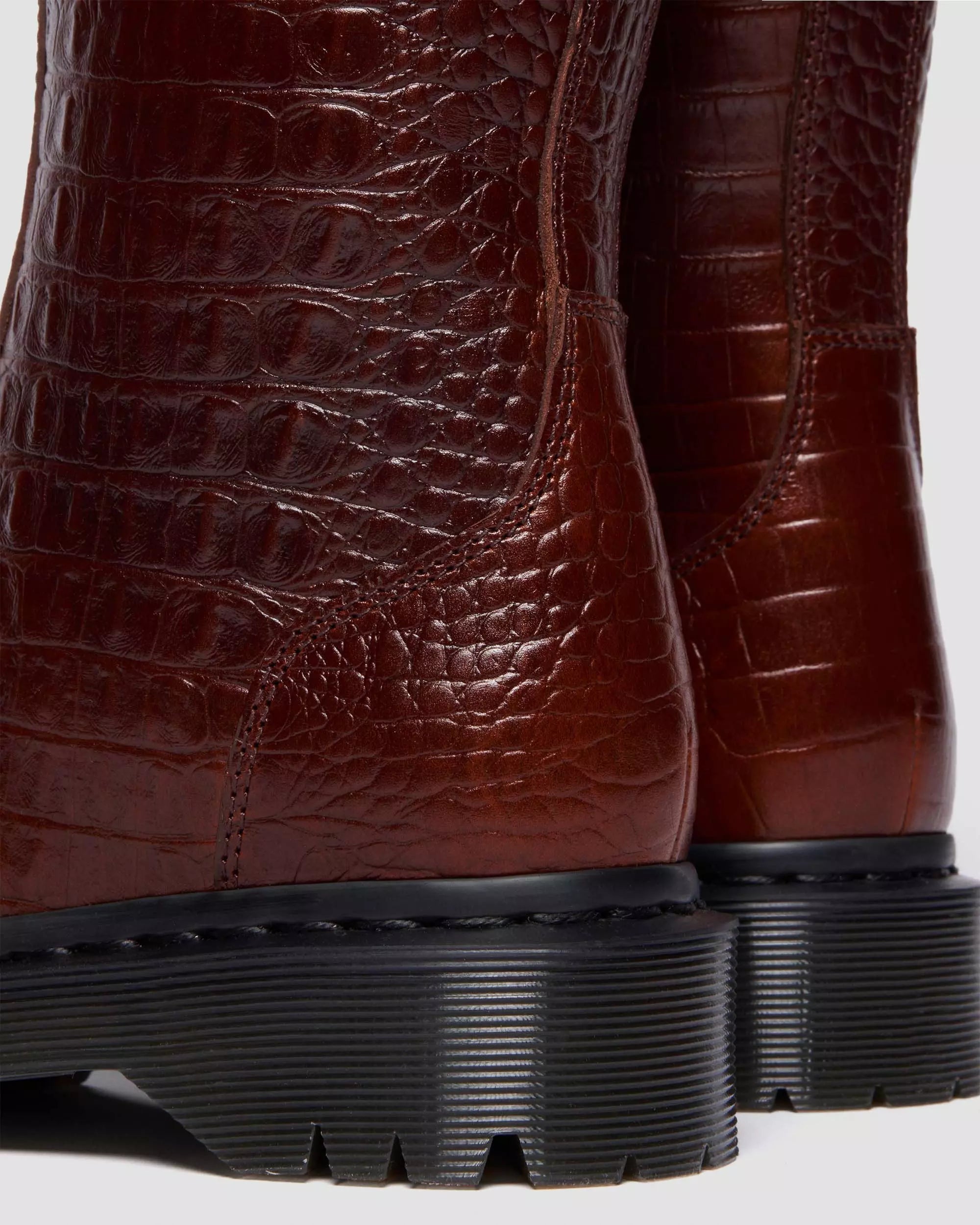 REJENA Croc Emboss Leather Boots