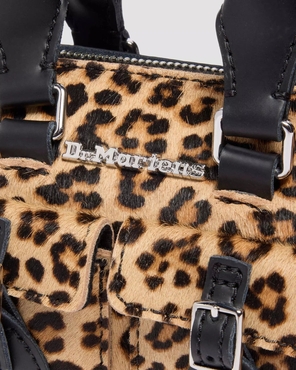 MINI TOP HANDLE BAG Hair On Leopard Print Bag