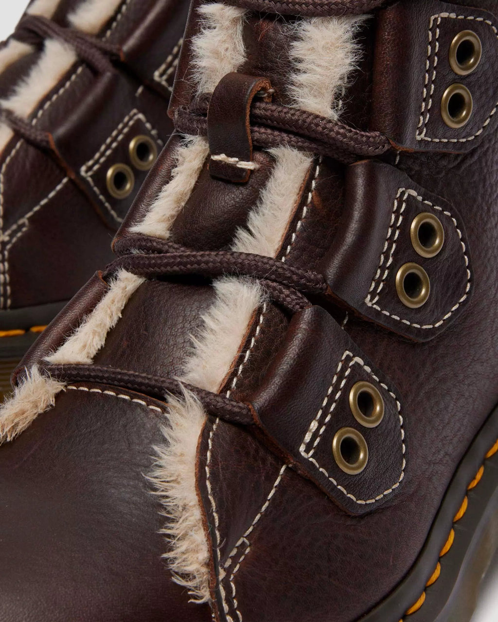 1460 Faux Fur Lined Lace-to-toe Leather Boots