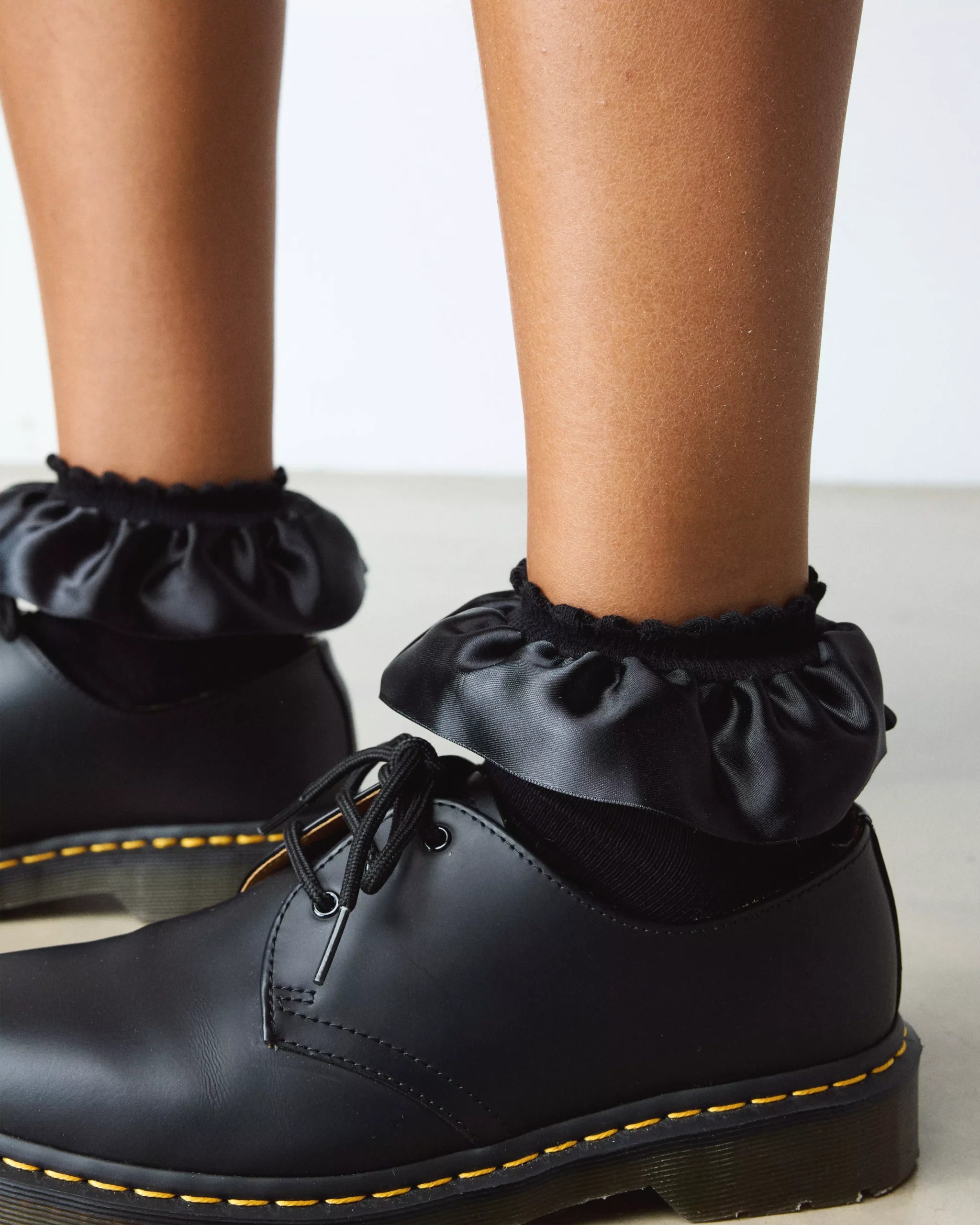 Satin Frill Socks Organic Cotton Blend