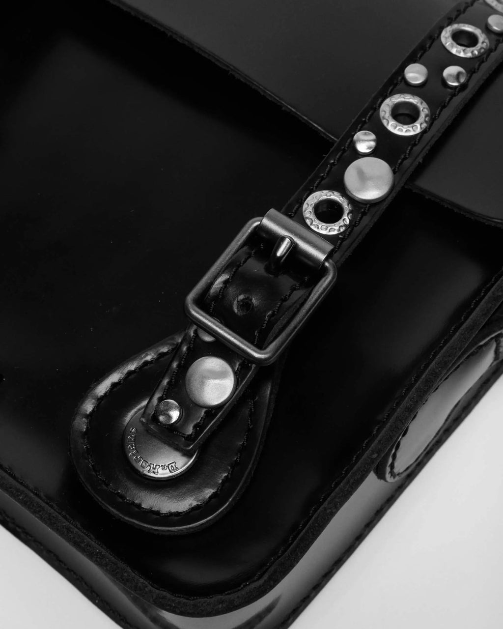 7 Inch Satchel Studded Kiev Leather Crossbody Bag