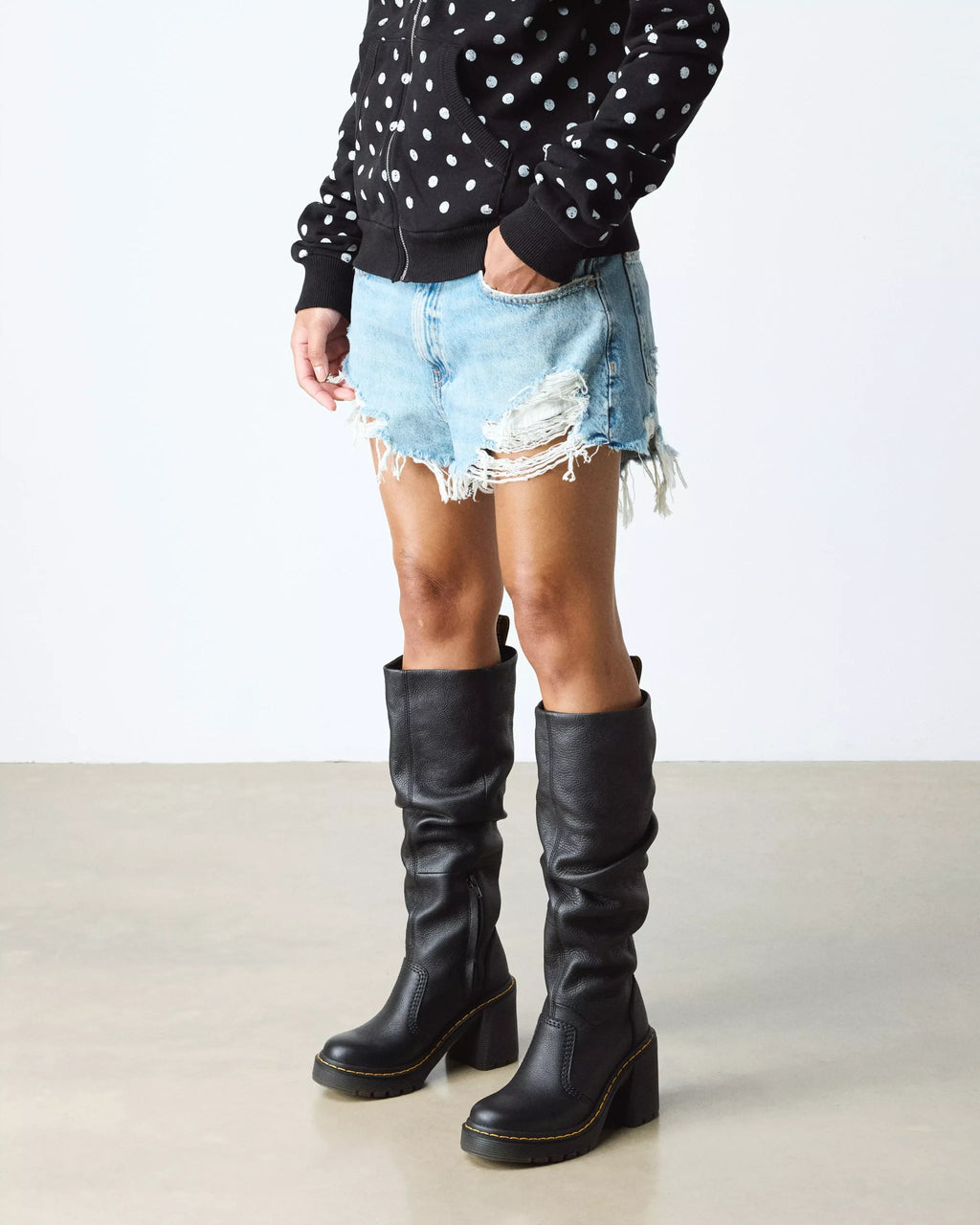 Kasey Virginia Leather Tall Heeled Boots