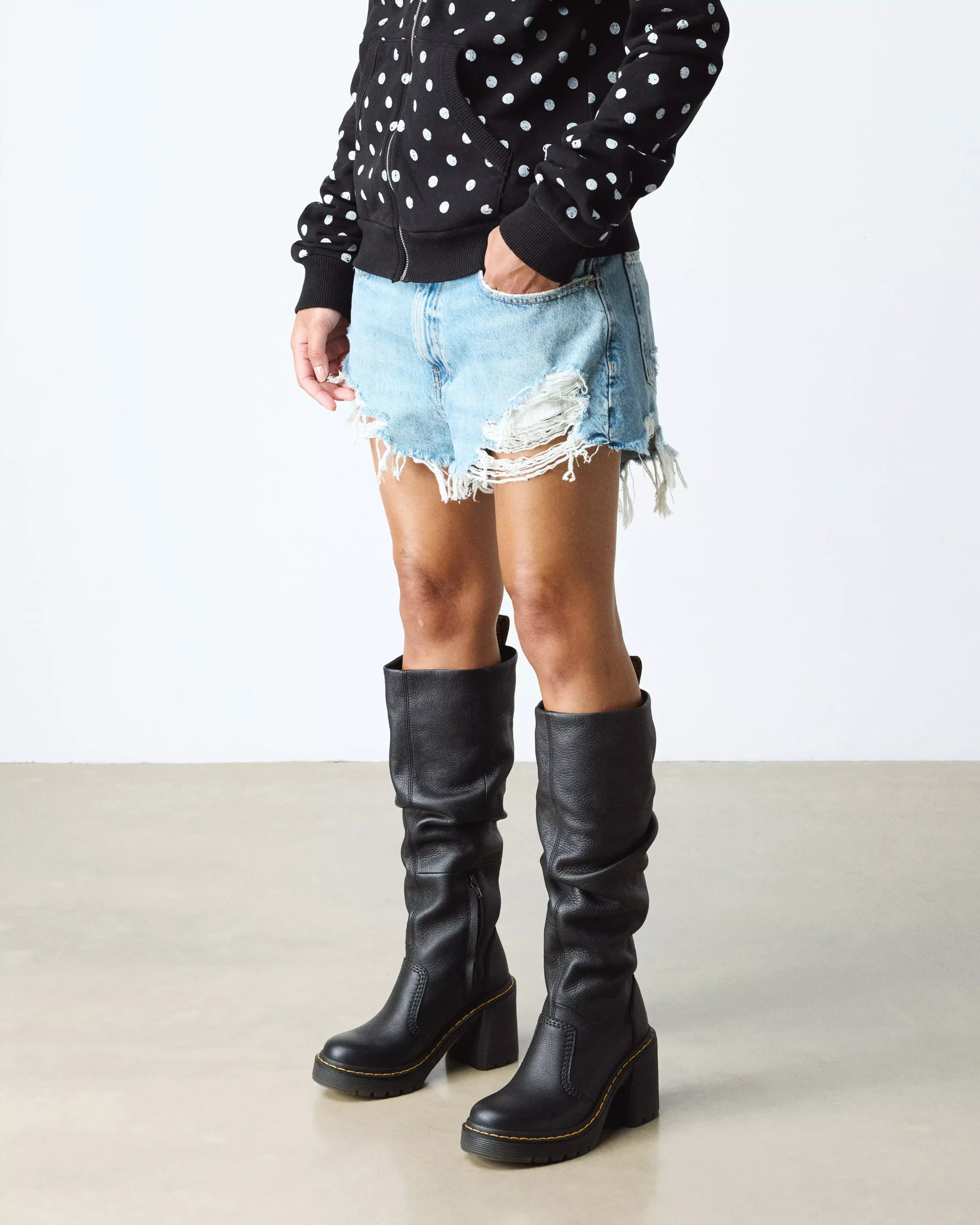 Kasey Virginia Leather Tall Heeled Boots