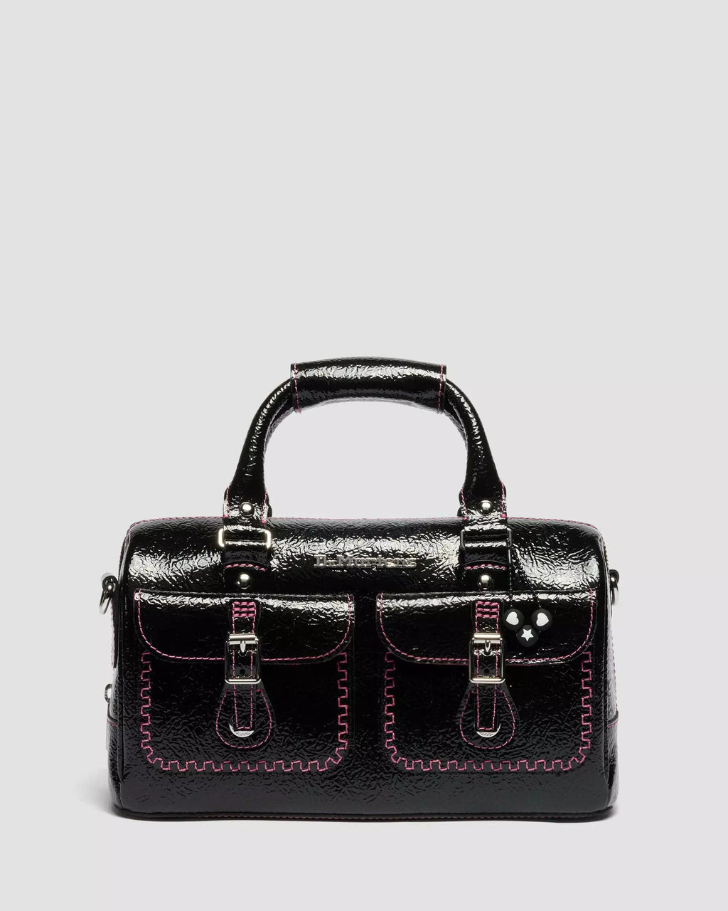 Top Handle Bag Distressed Patent Leather Bag