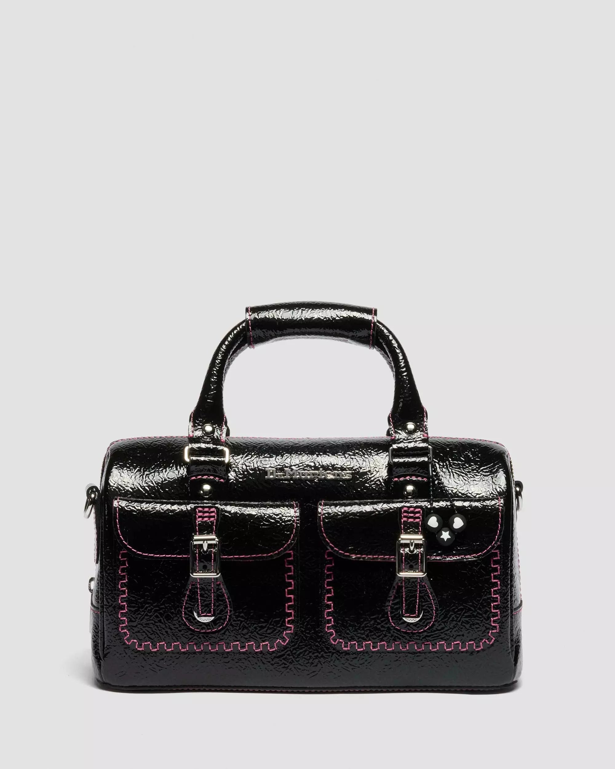 Top Handle Bag Distressed Patent Leather Bag