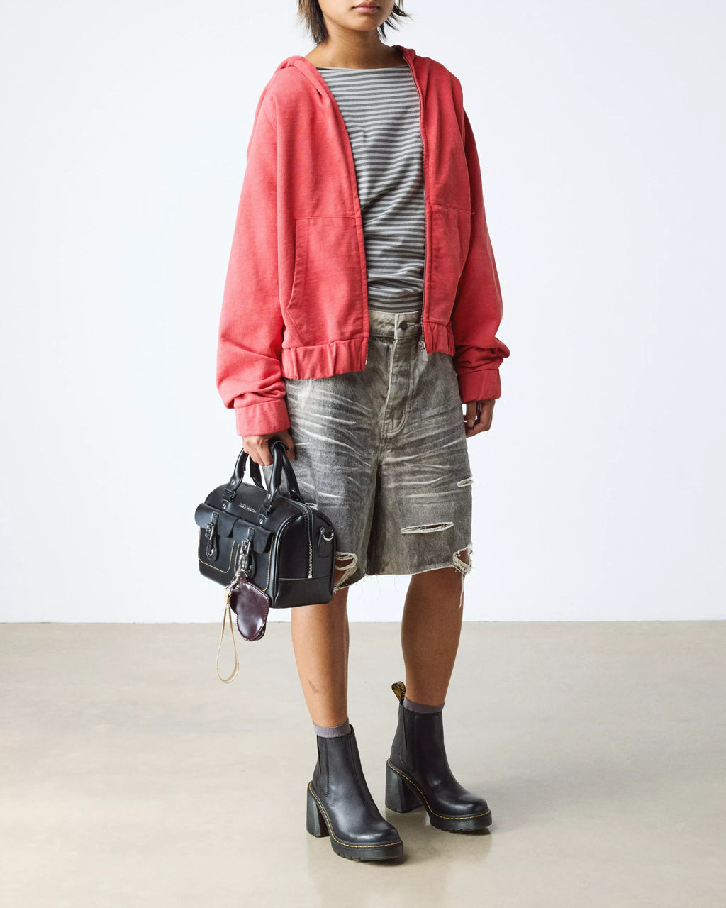SPENCE Leather Flared Heel Chelsea Boots
