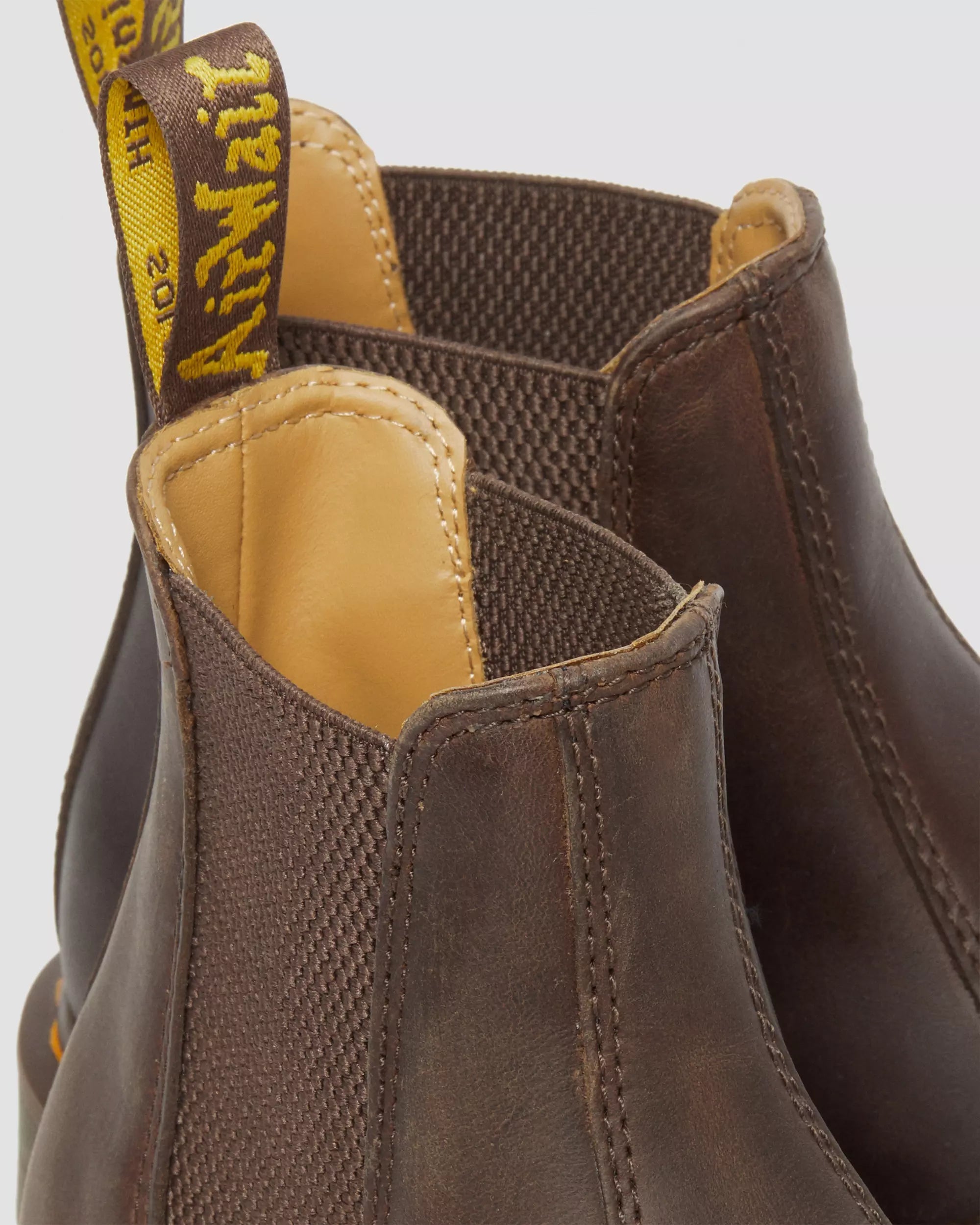 2976 Yellow Stitch Crazy Horse Leather Chelsea Boots