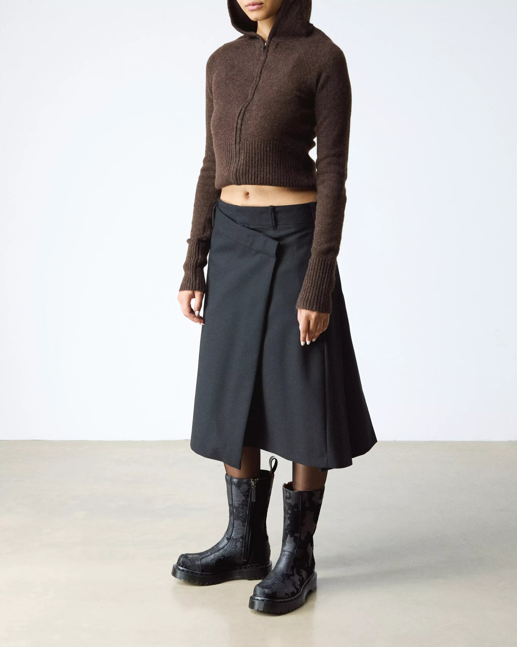REJENA Hair On Croc Emboss Leather Boots