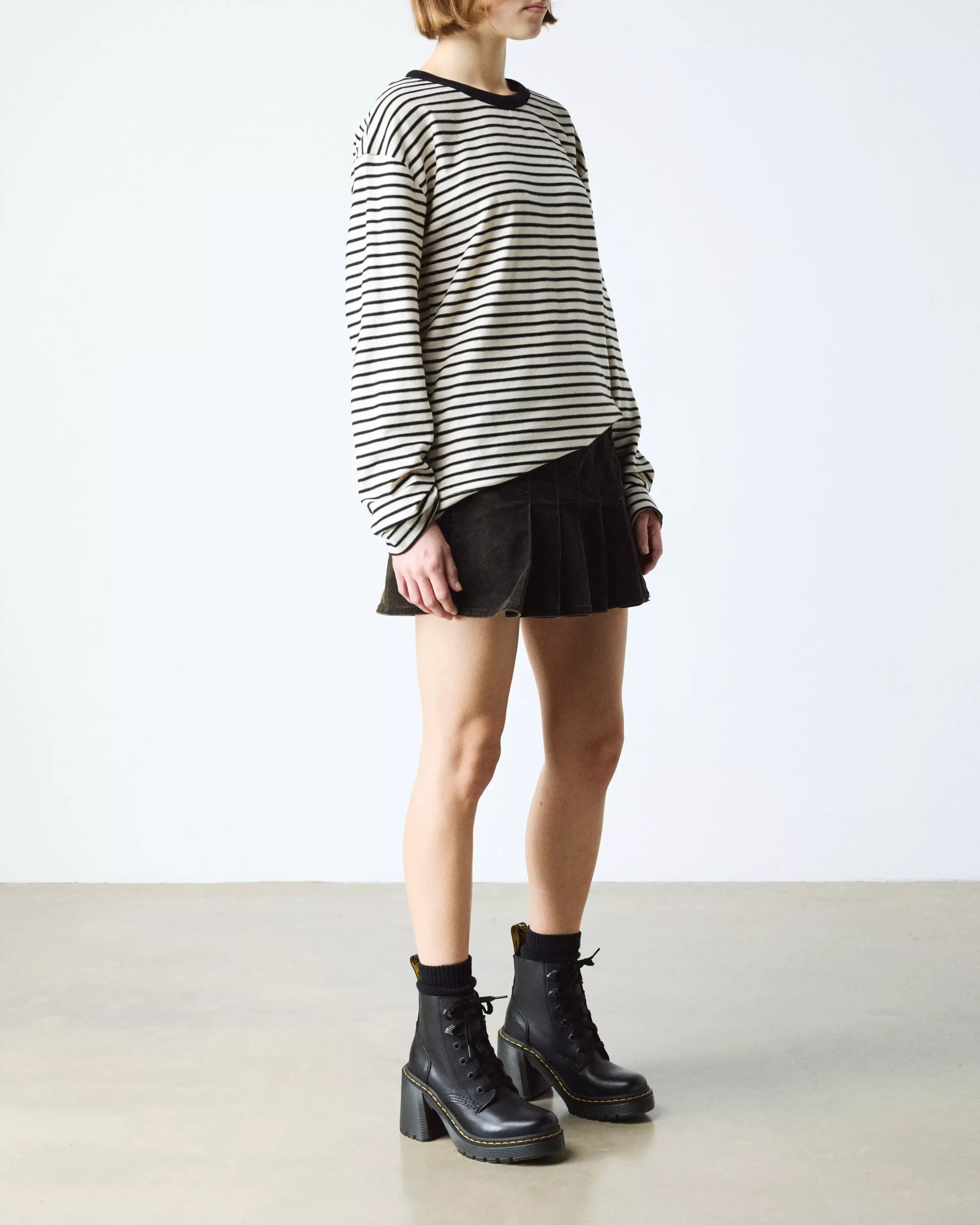Jesy Sendal Leather Lace Up Flared Heel Boots
