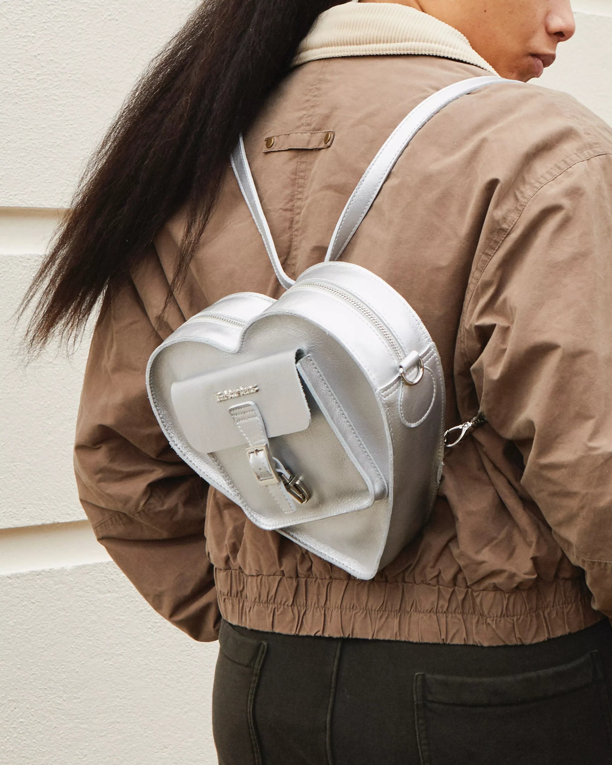 HEART BACKPACK Milled Metallic Backpack