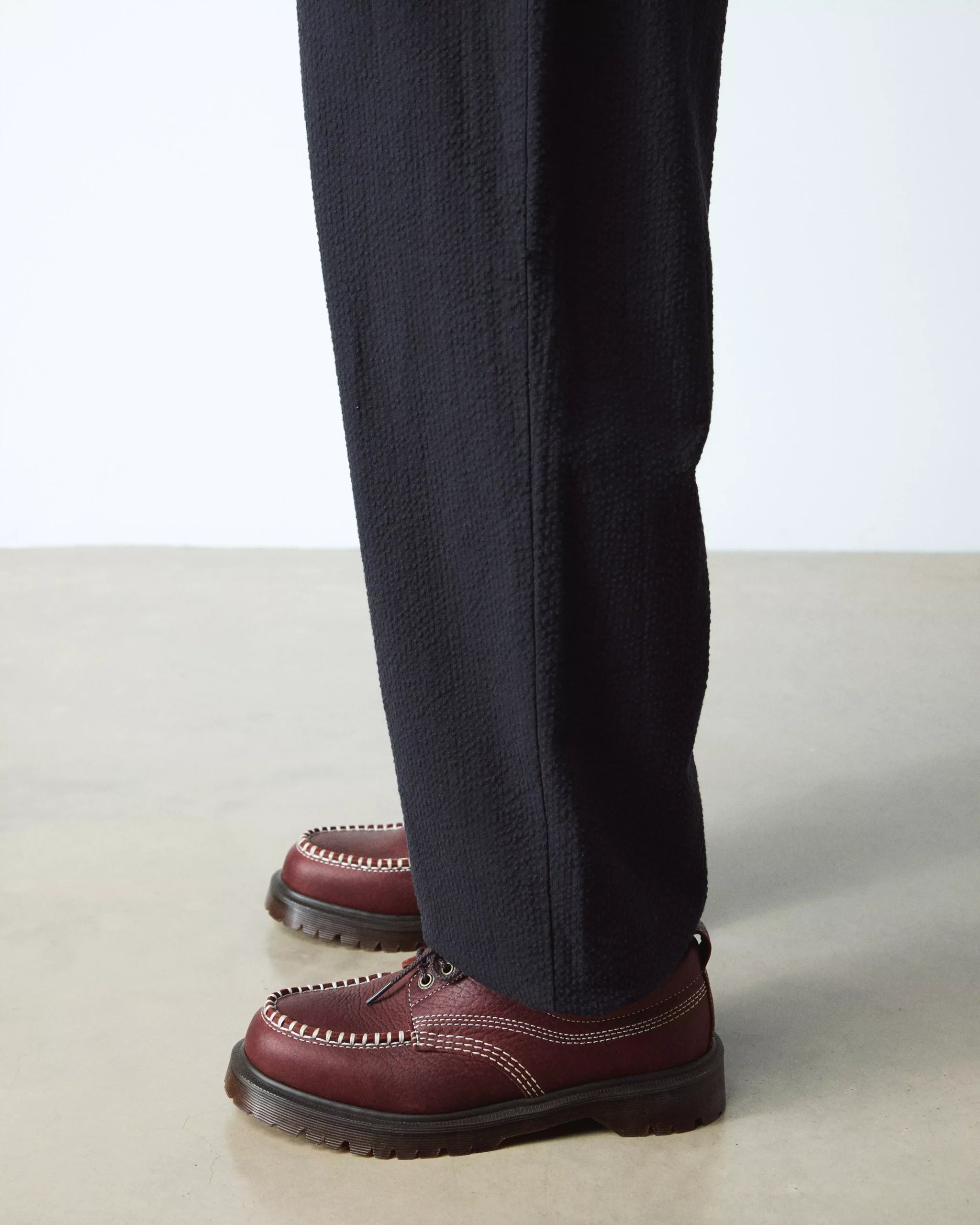 Lowell Wild Grain Leather Lace Up Moc Toe Shoes