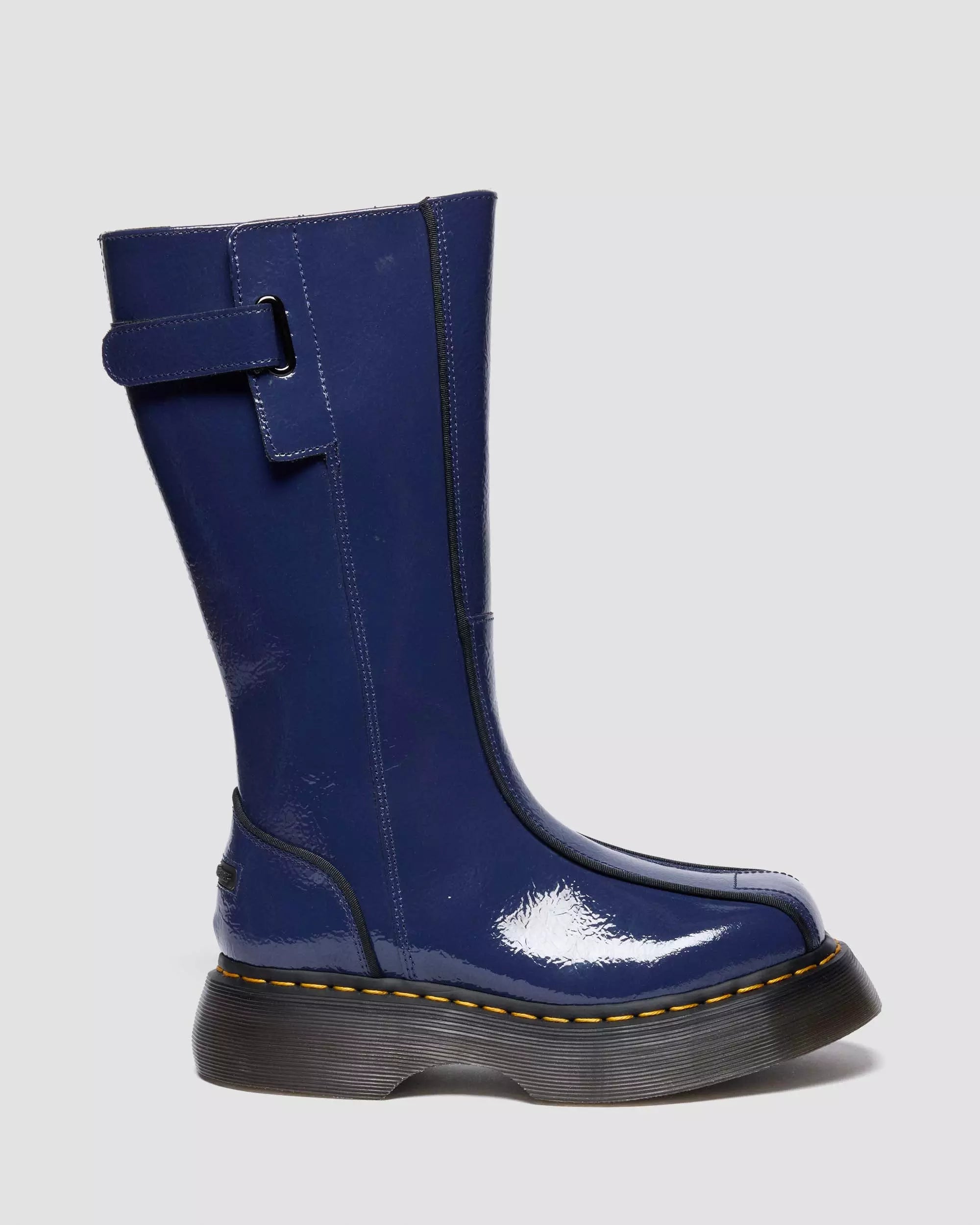 BUZZ HI Tall Distressed Patent Leather Boots