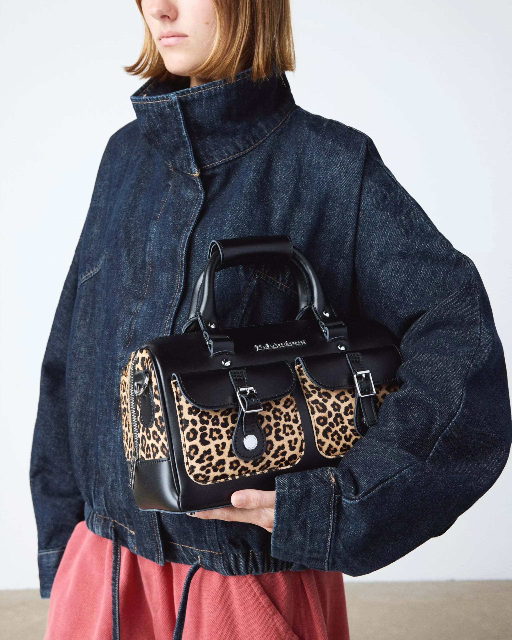 Top Handle Bag Leopard Print Hair On