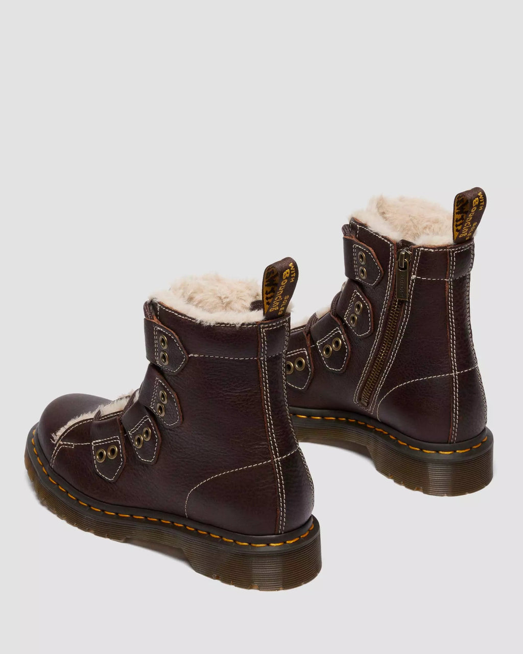 1460 Faux Fur Lined Lace-to-toe Leather Boots