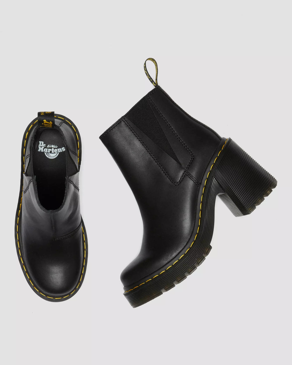 SPENCE Leather Flared Heel Chelsea Boots