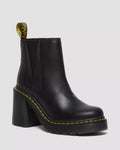 SPENCE Leather Flared Heel Chelsea Boots