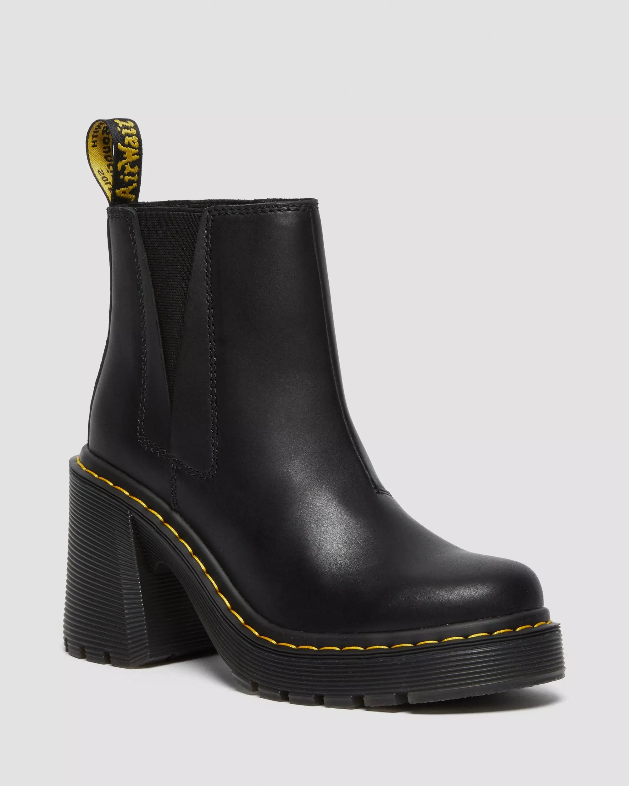 SPENCE Leather Flared Heel Chelsea Boots