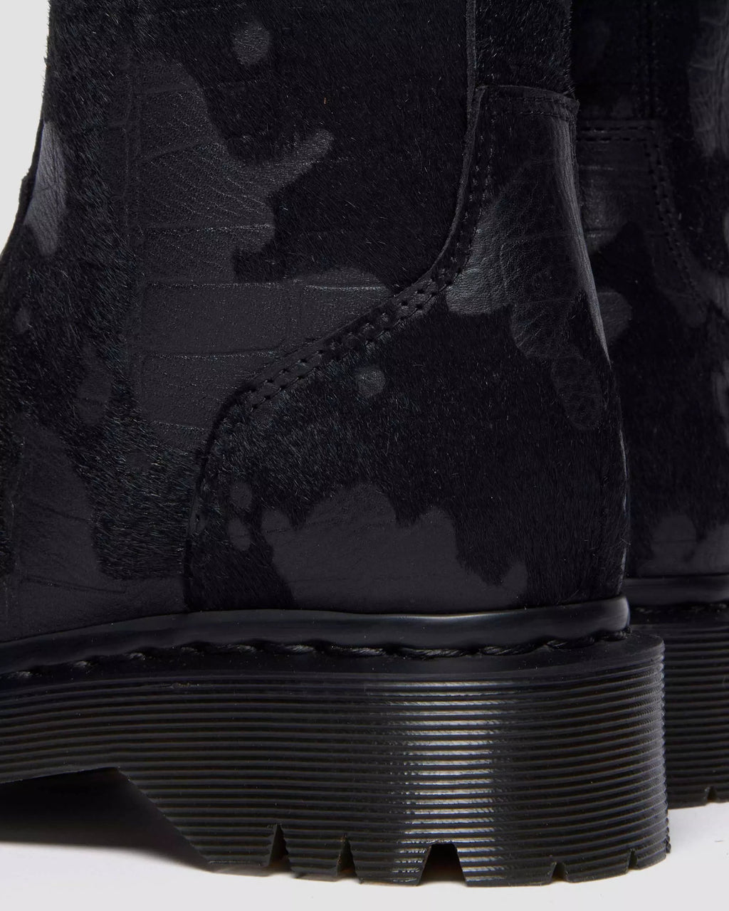 REJENA Hair On Croc Emboss Leather Boots