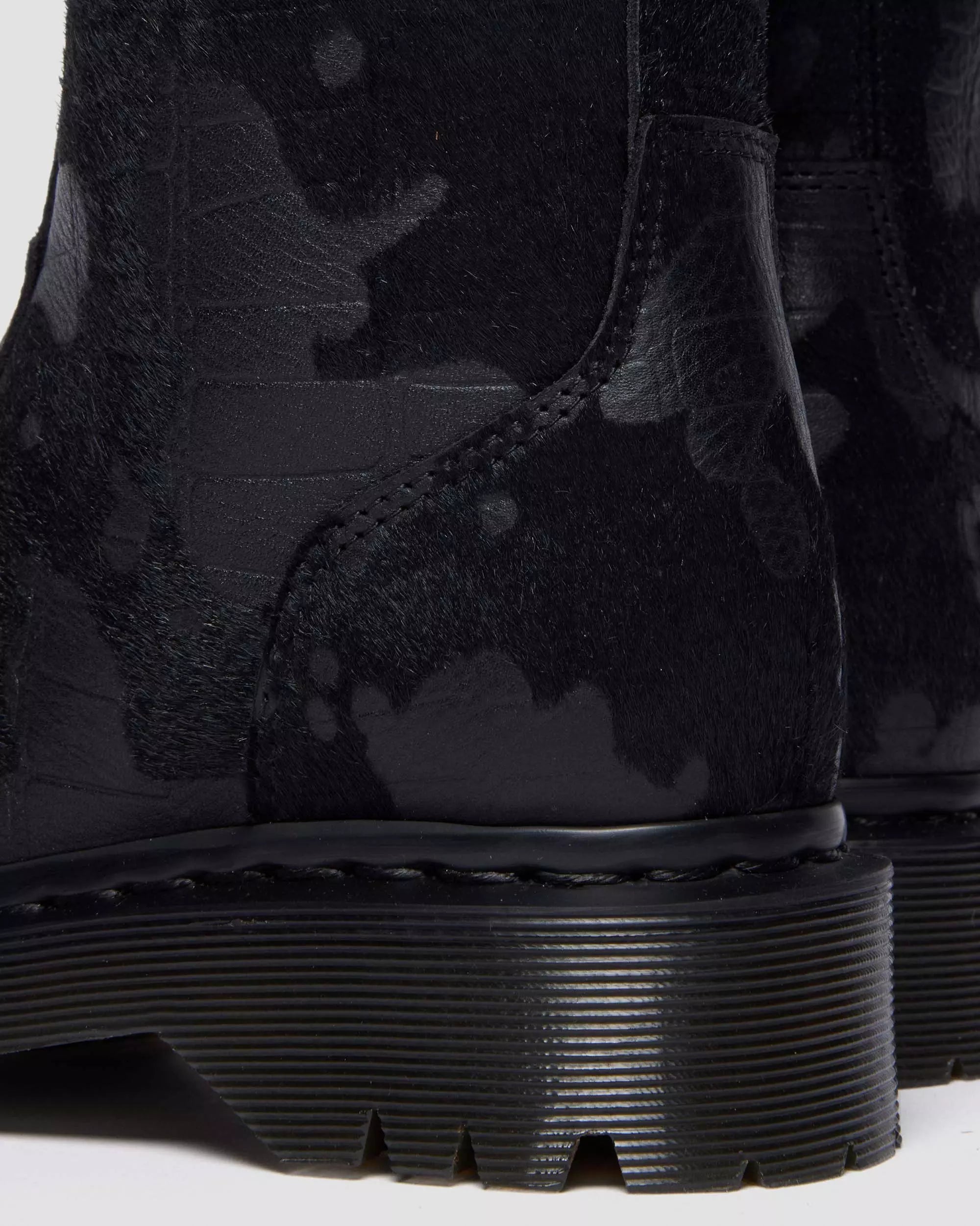 REJENA Hair On Croc Emboss Leather Boots