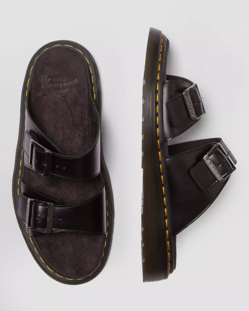 Josef Analine Leather Buckle Slide Sandals