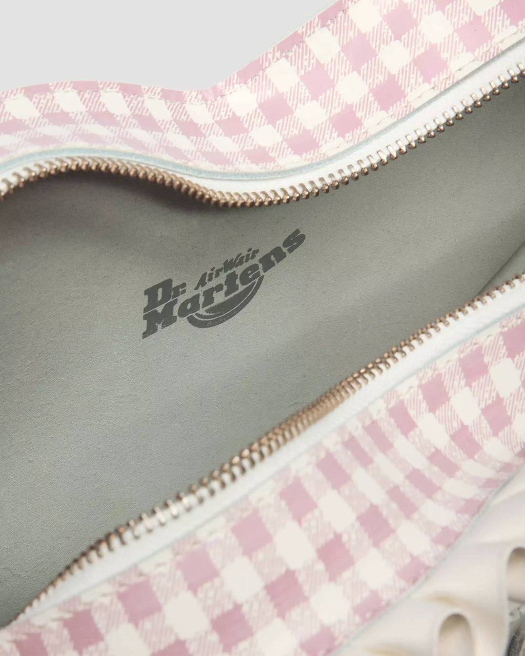 HEART BACKPACK Frilled Gingham Leather Bag