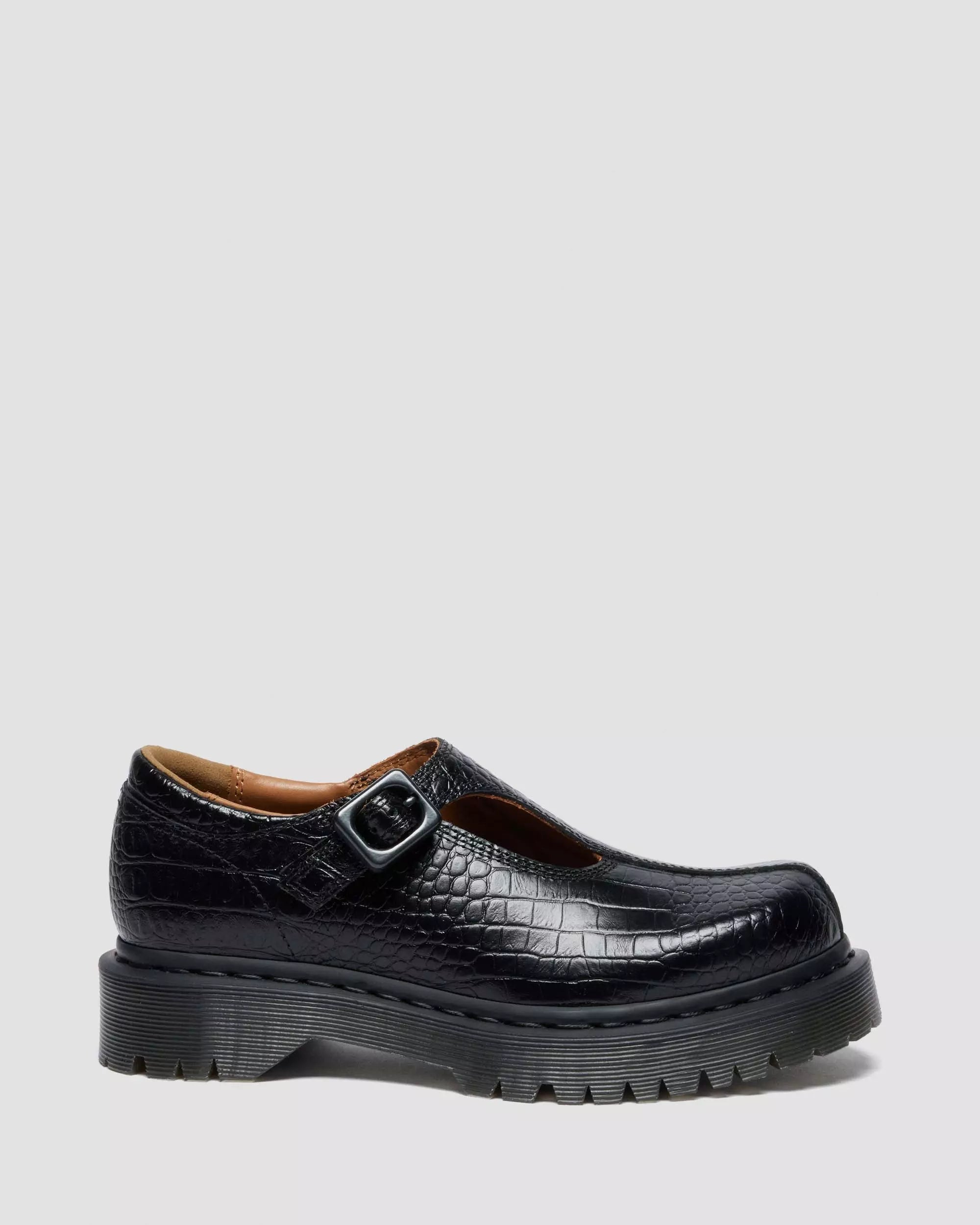 Rejena Mary Jane Croc Emboss Leather Shoes