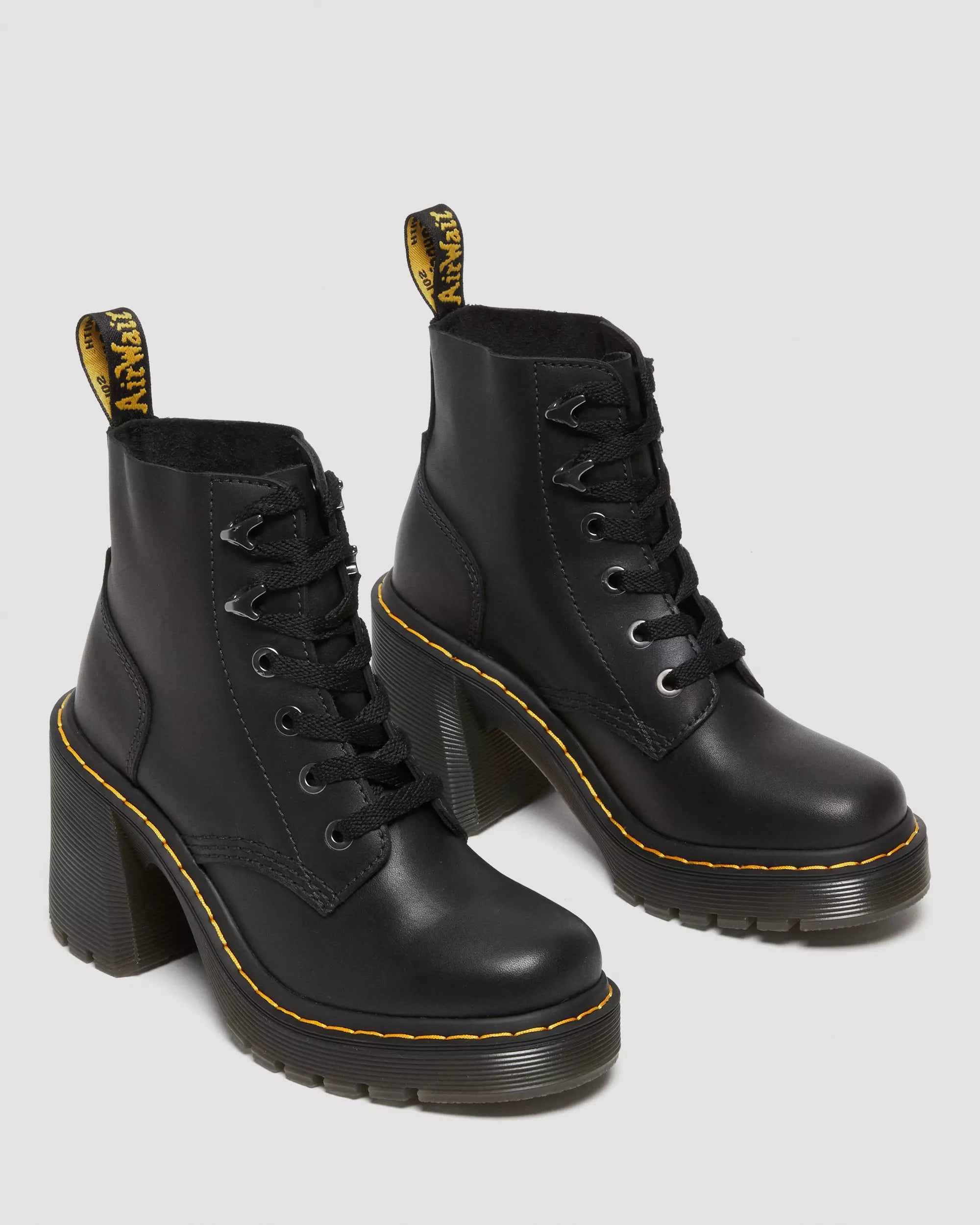 Jesy Sendal Leather Lace Up Flared Heel Boots