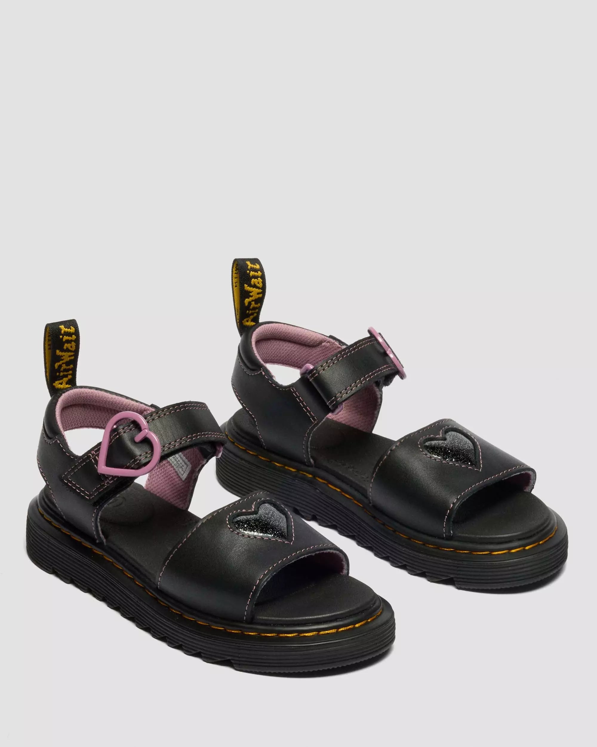 Junior Marlowe II Glitter Heart Leather Strap Shoes