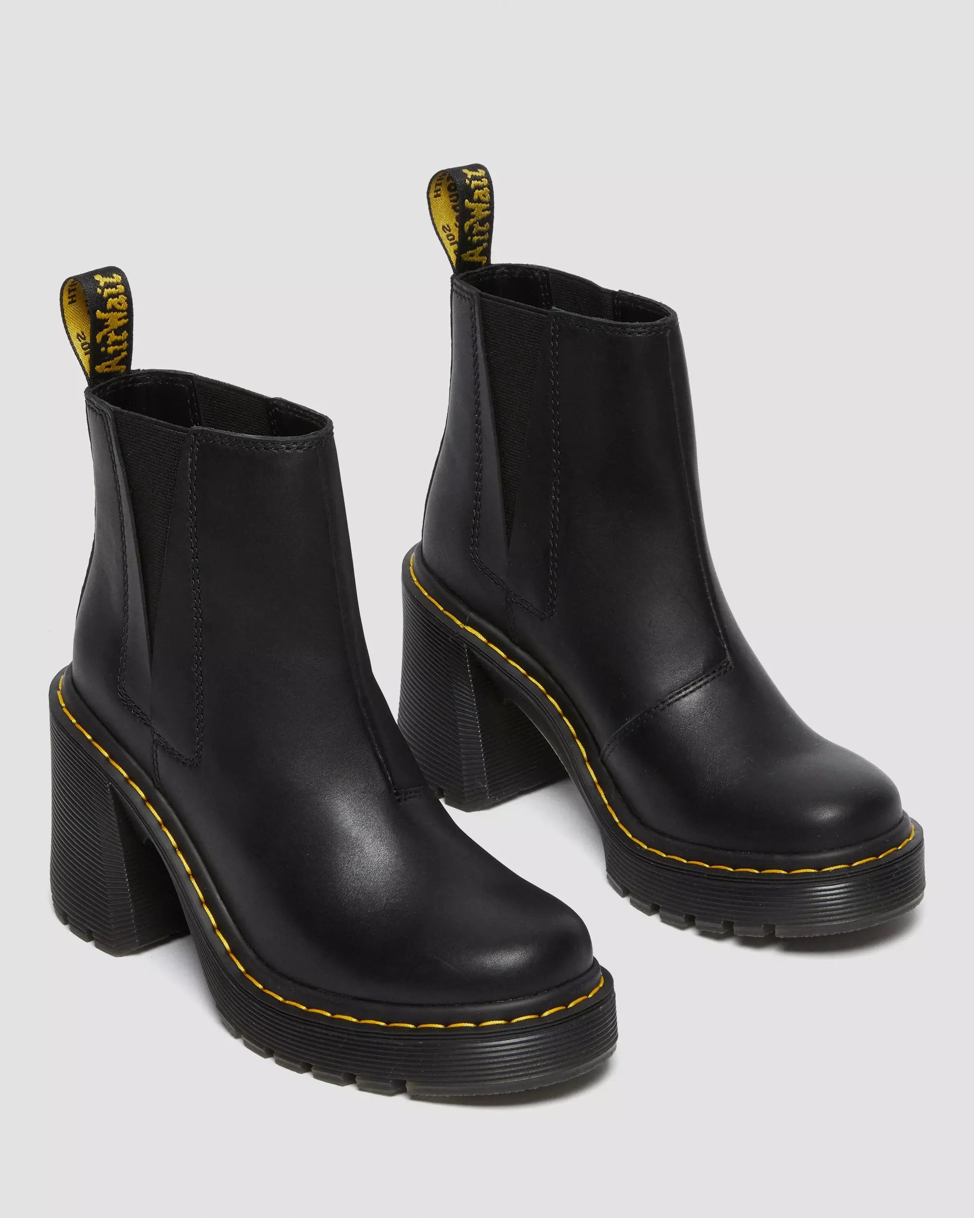 SPENCE Leather Flared Heel Chelsea Boots