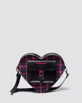 HEART BACKPACK PINK TARTAN LEATHER HEART BAG