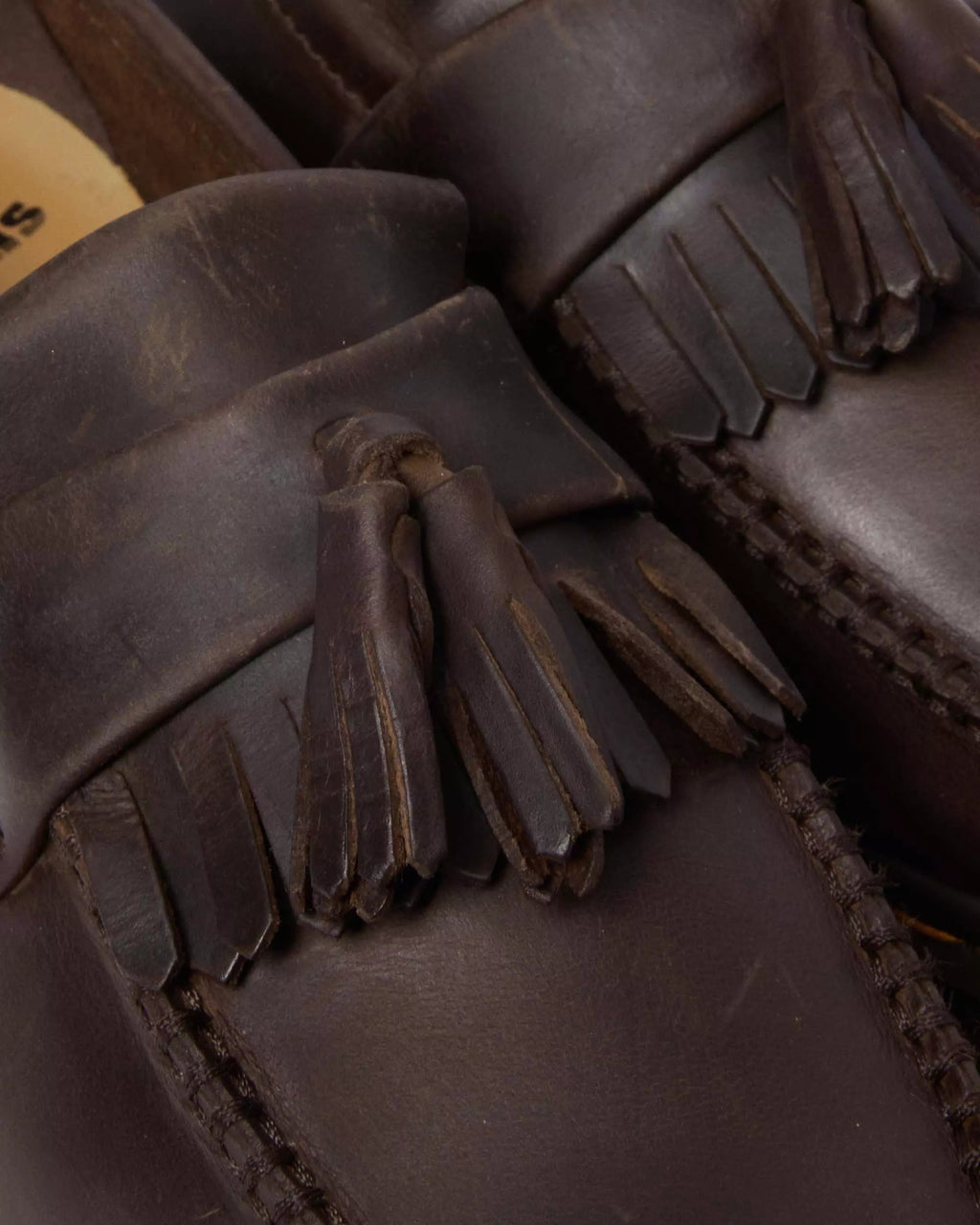 Adrian Crazy Horse Leather Tassel Loafers