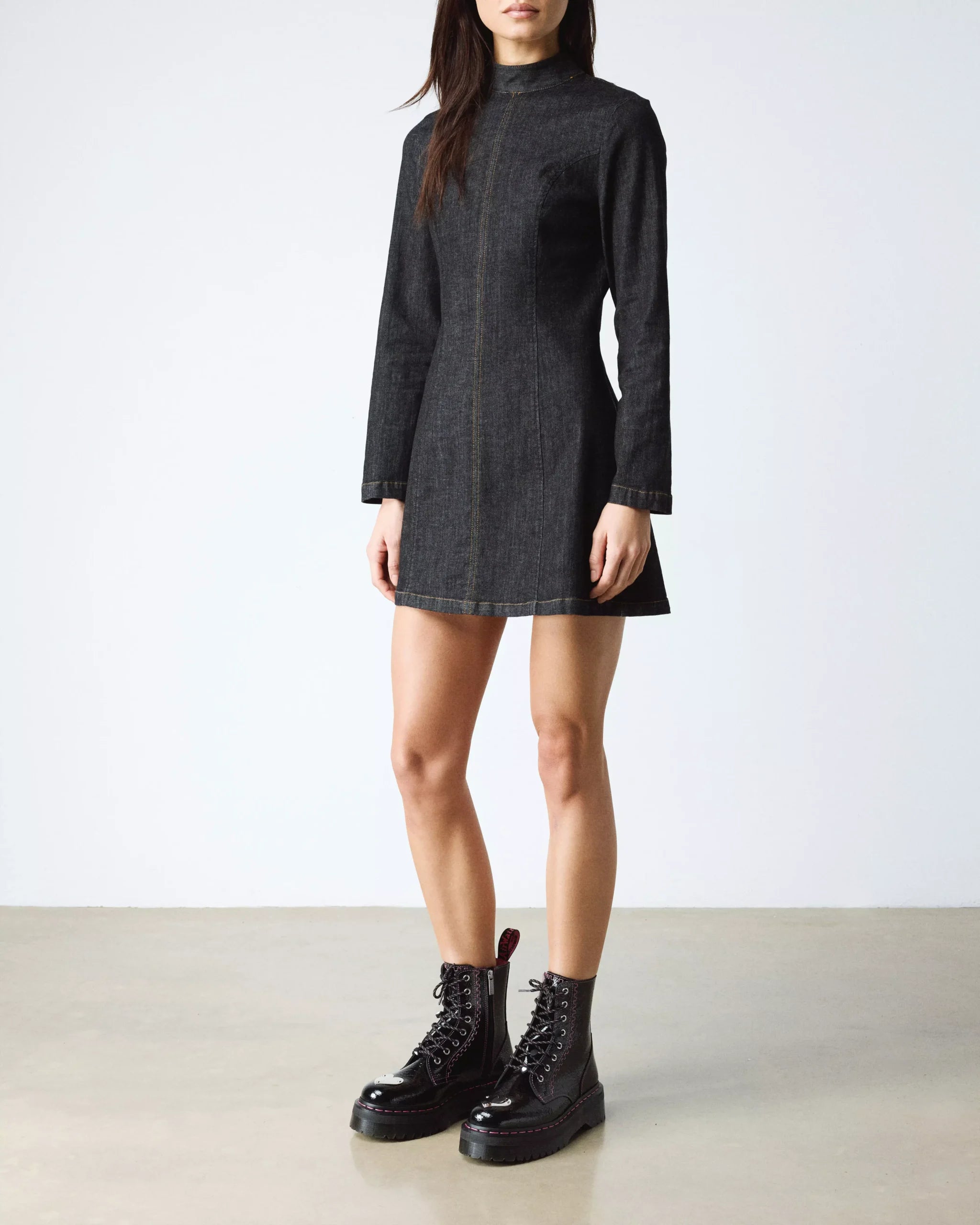 Jadon Distressed Patent Leather Platform Boots