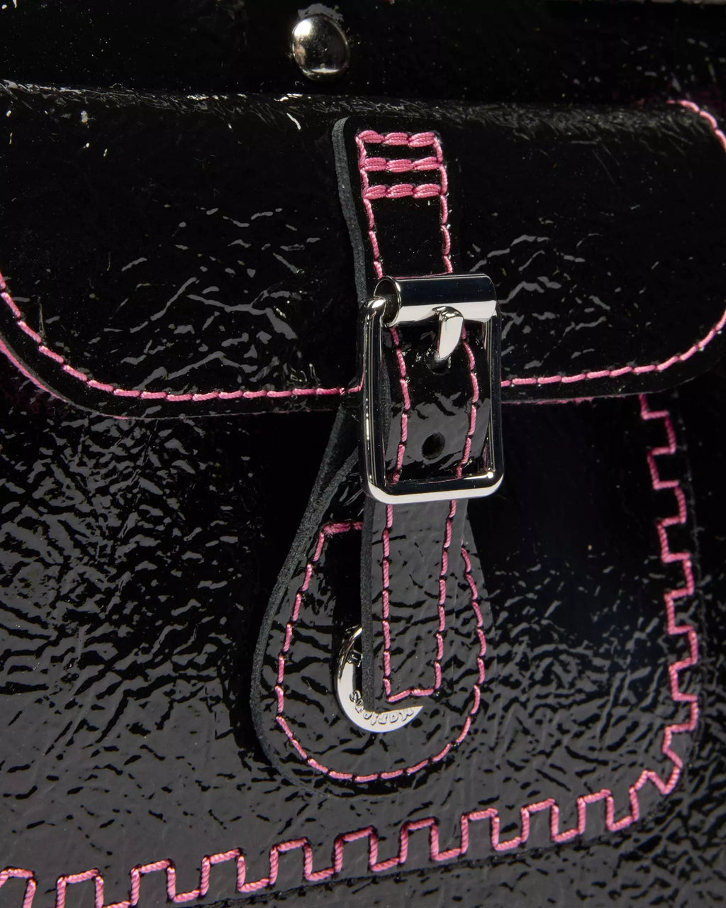 Top Handle Bag Distressed Patent Leather Bag