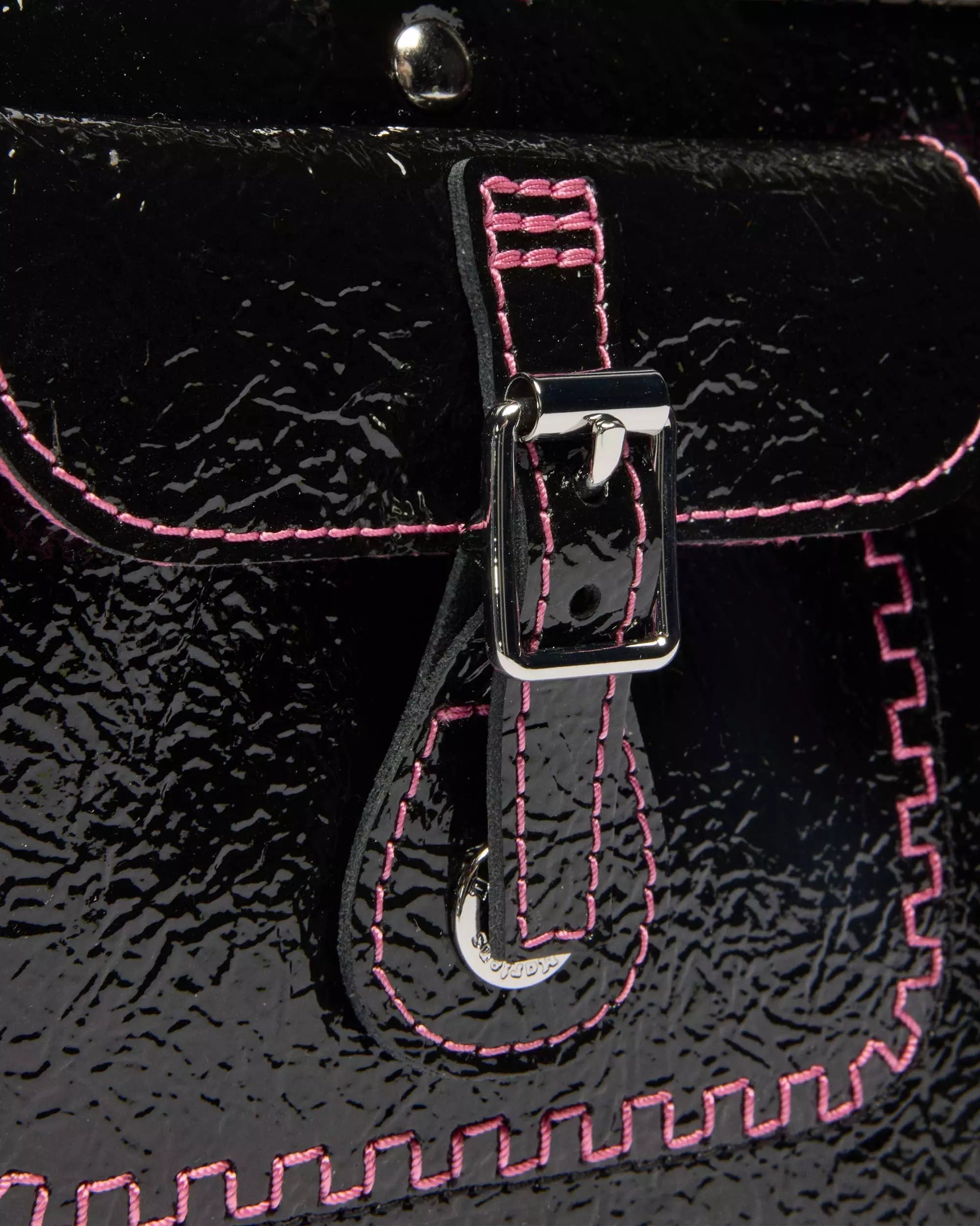 Top Handle Bag Distressed Patent Leather Bag