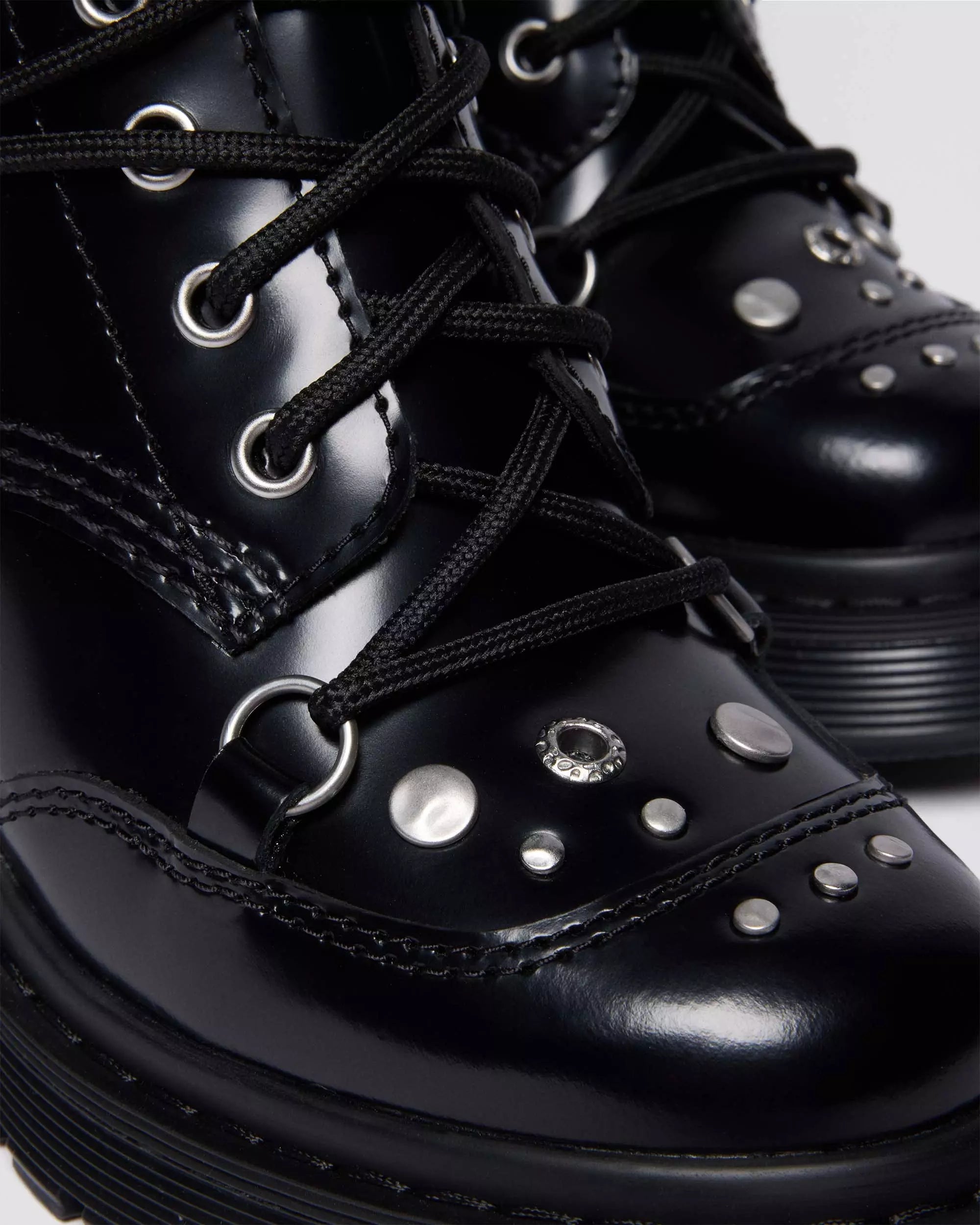 CHESNEY Studded Buttero Leather Flare Heeled Boots