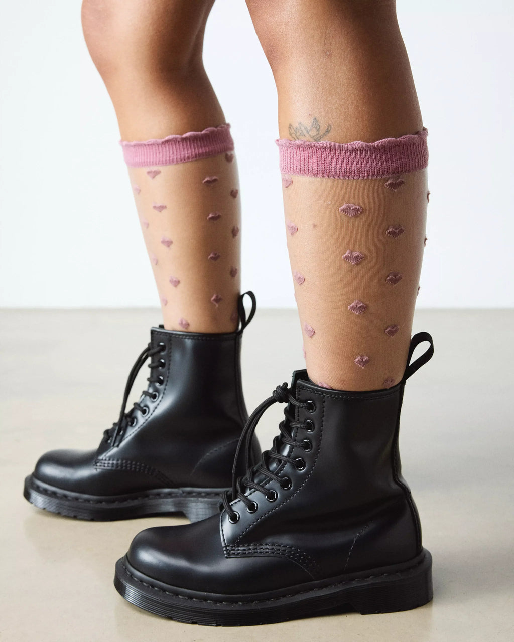 SHORT HEART MESH SOCKS Organic Cotton Blend & Mesh