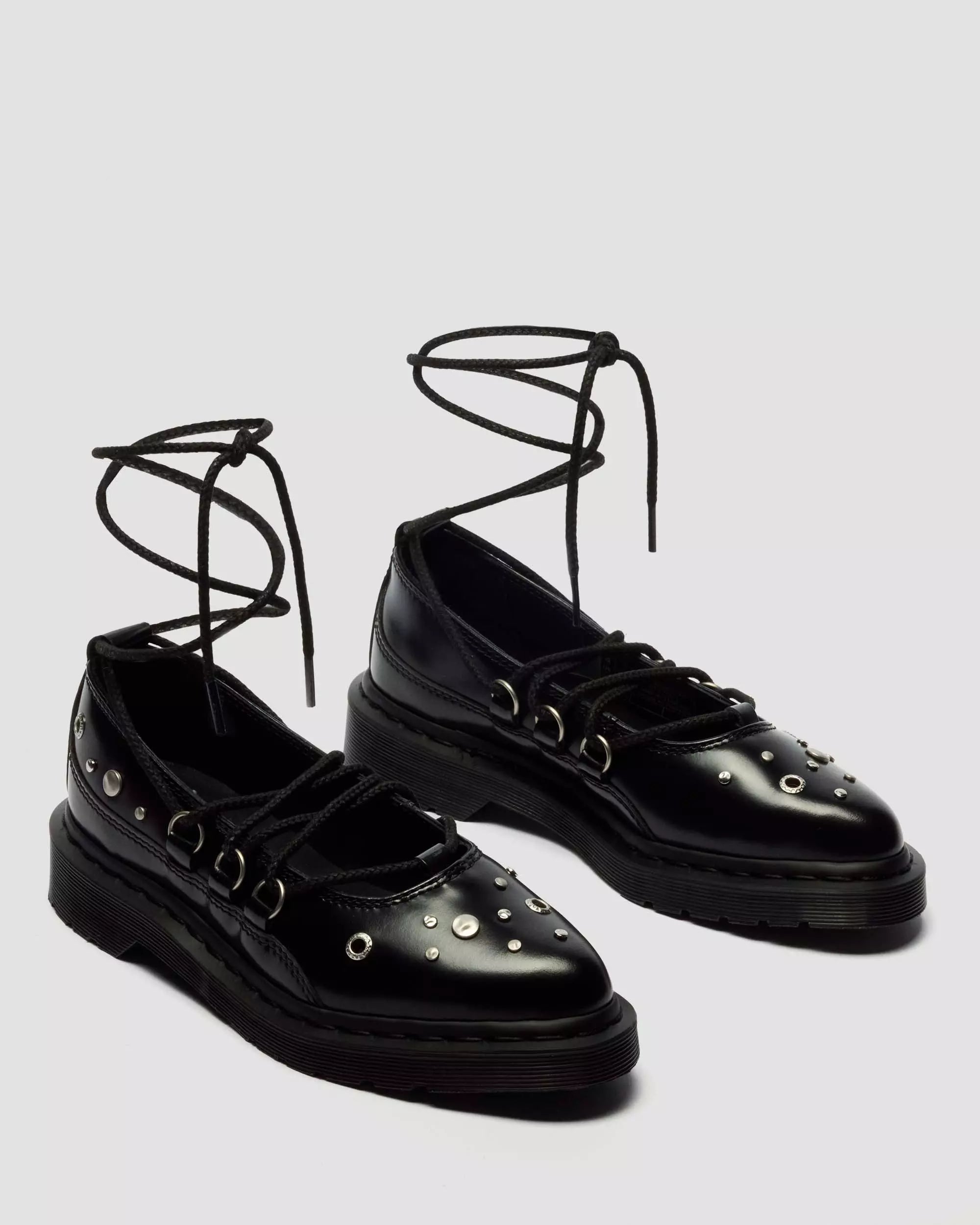 ELPHIE II Studded Buttero Leather Ballet Flats