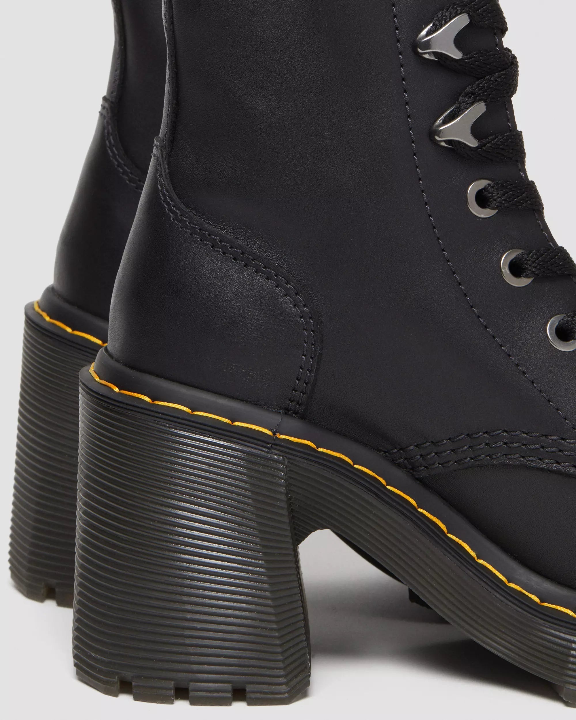 Jesy Sendal Leather Lace Up Flared Heel Boots