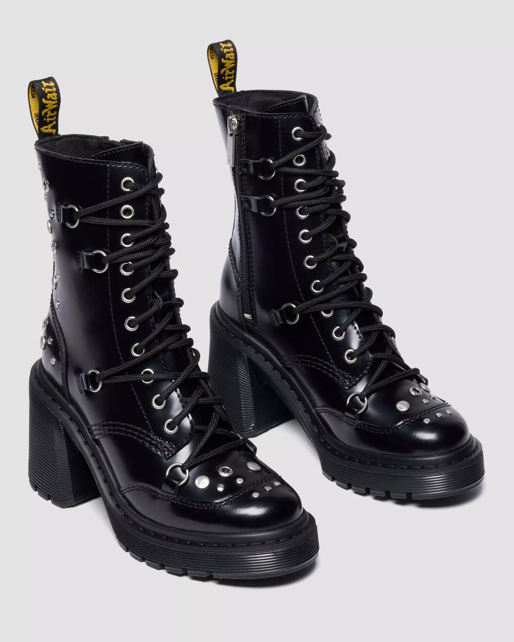 CHESNEY Studded Buttero Leather Flare Heeled Boots