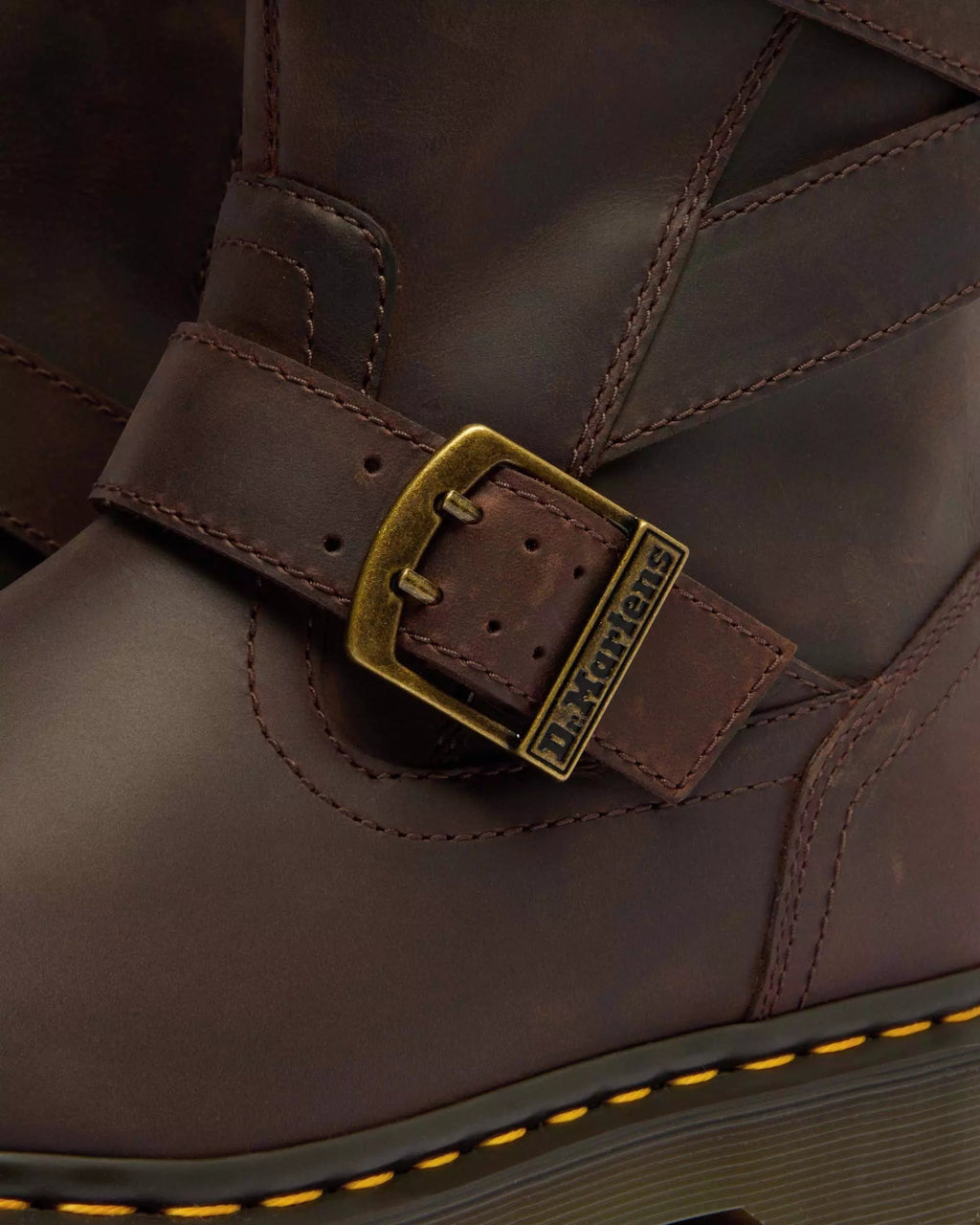 Anistone Two Strap Tall Crazy Horse Leather Biker Boots