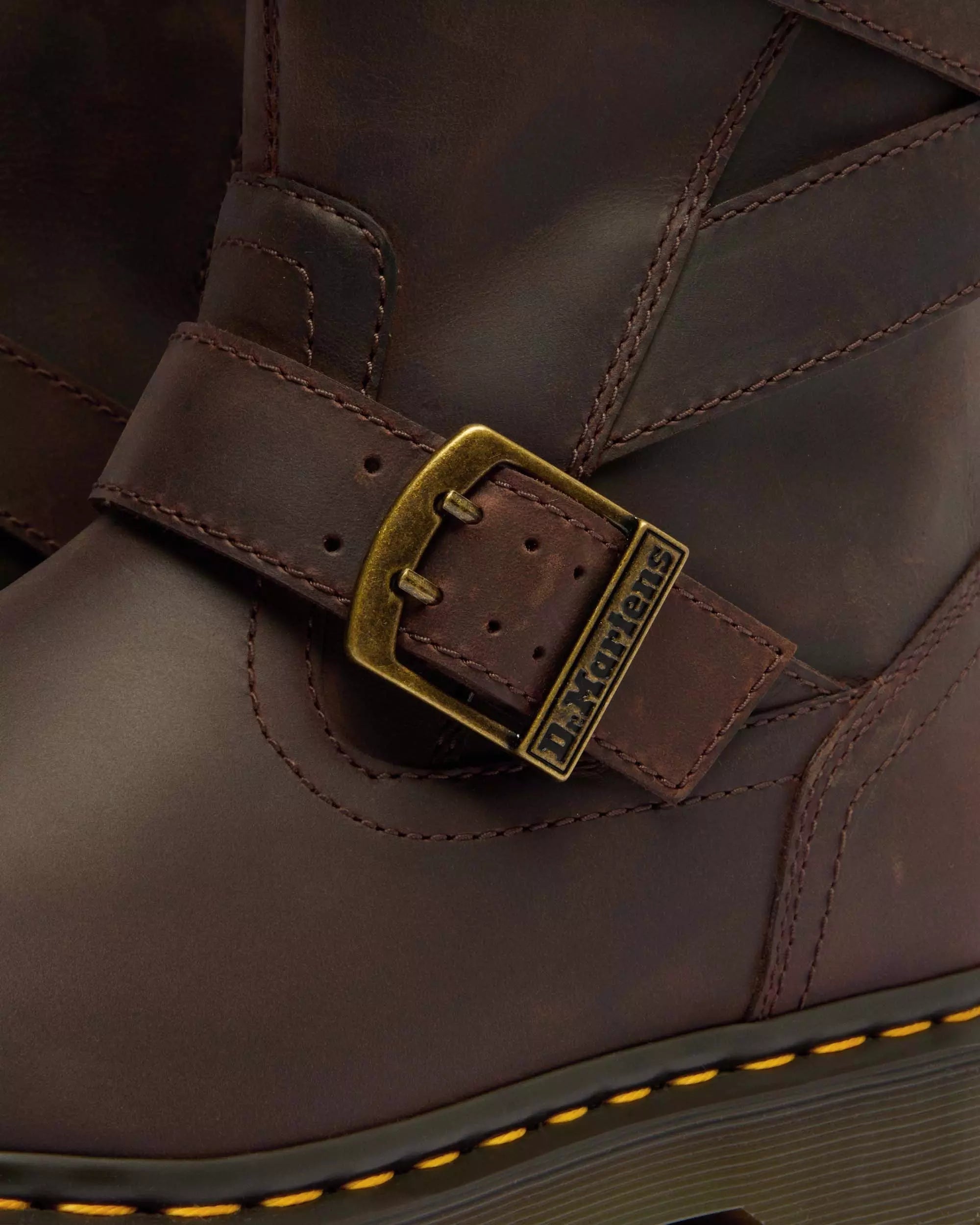 Anistone Two Strap Tall Crazy Horse Leather Biker Boots